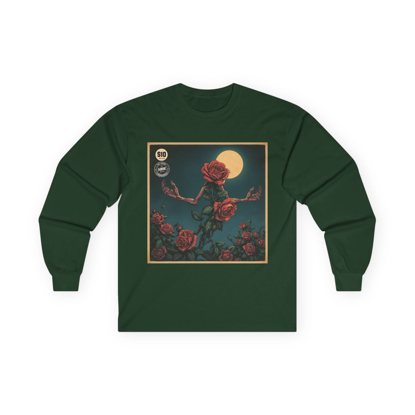 Vintage Comic Cover Mulitdimensional Floral Long Sleeve Tee