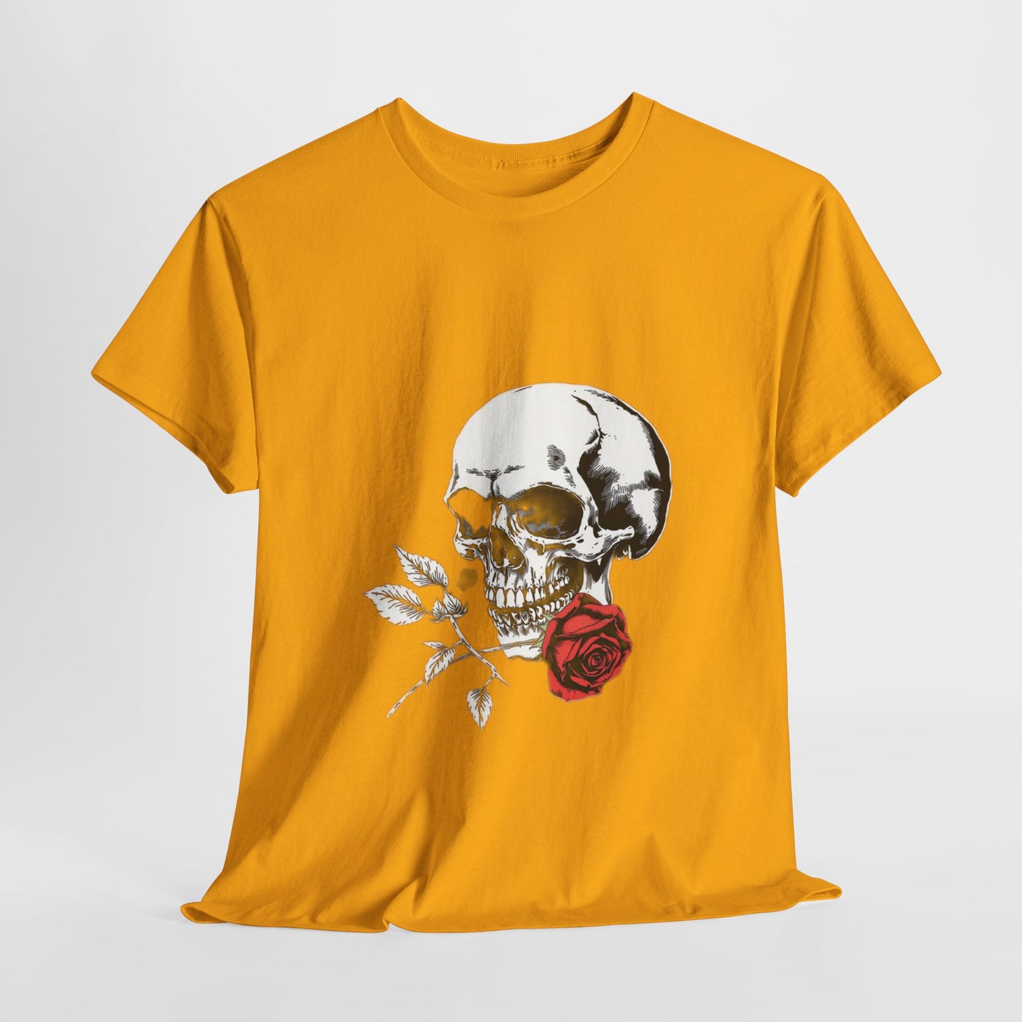 Skelly Goth Skull & Rose Tee - Unisex Heavy Cotton T-Shirt