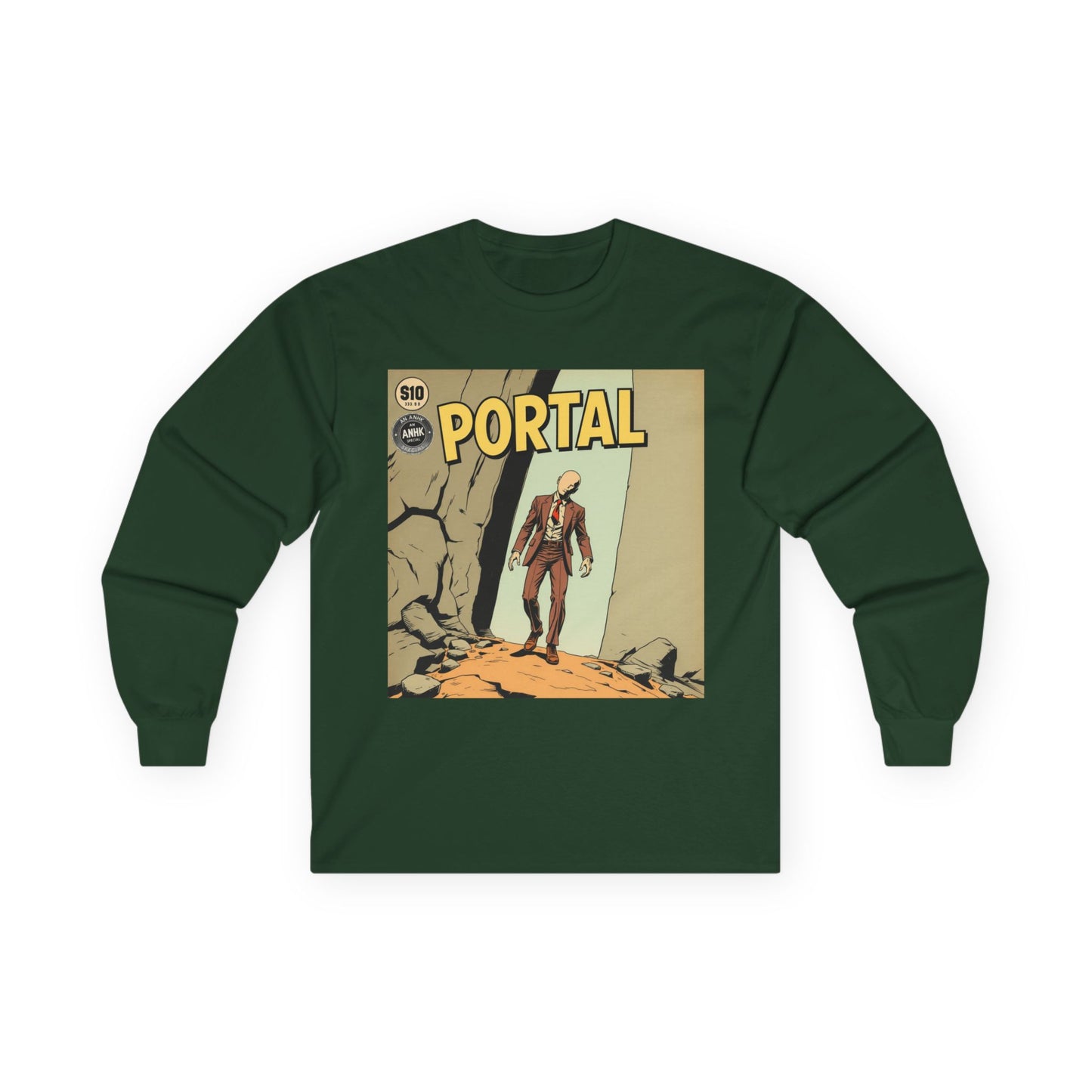 Vintage Comic Cover Style Unisex Long Sleeve Tee - Portal, Graphic T-Shirt