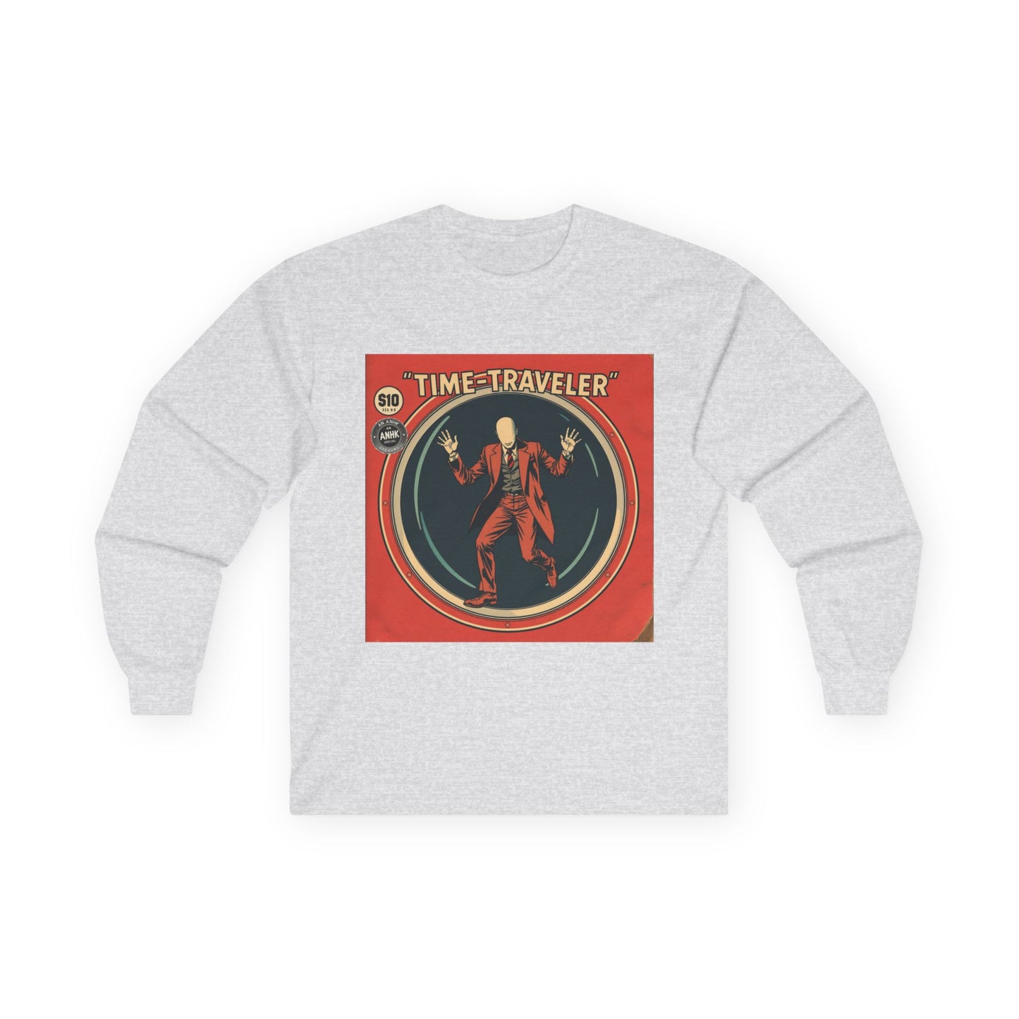 Vintage Comic Cover 'Time Traveler' Unisex Long Sleeve Tee