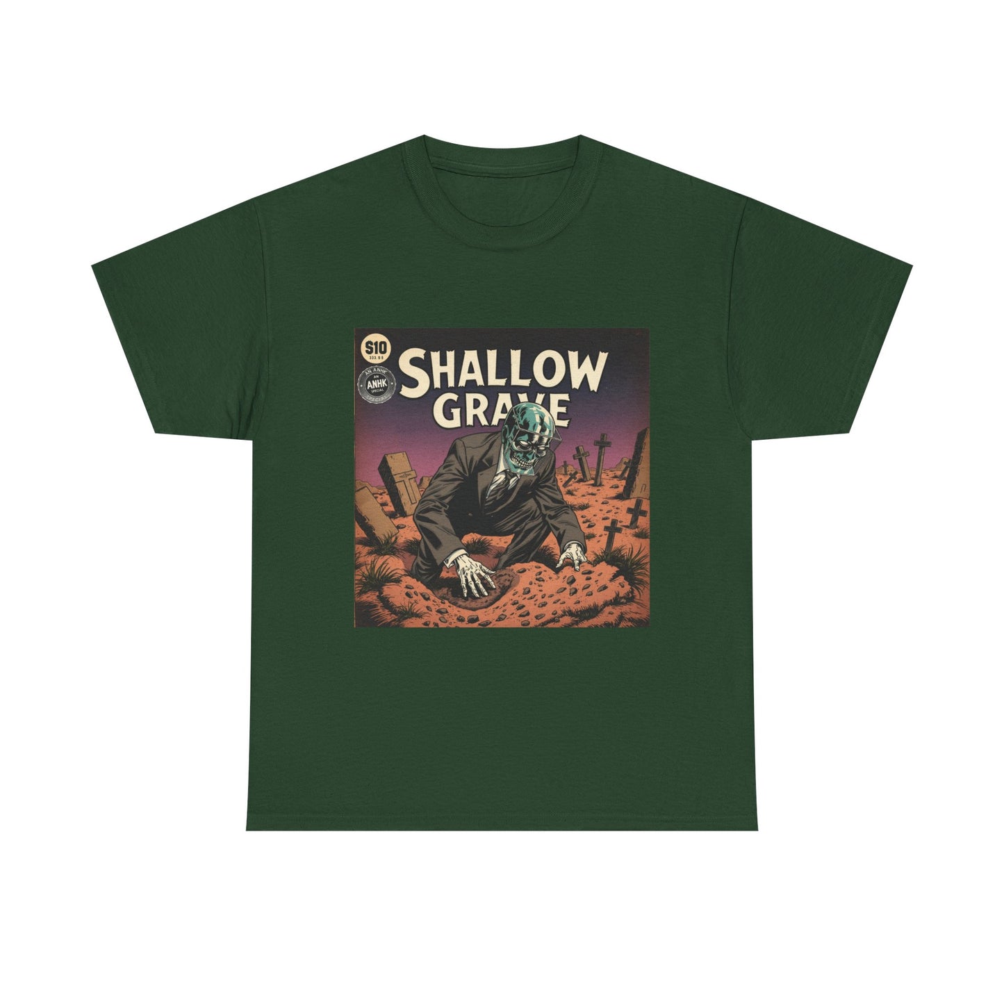Vintage Comic Cover 'Shallow Grave' Horror Graphic Tee
