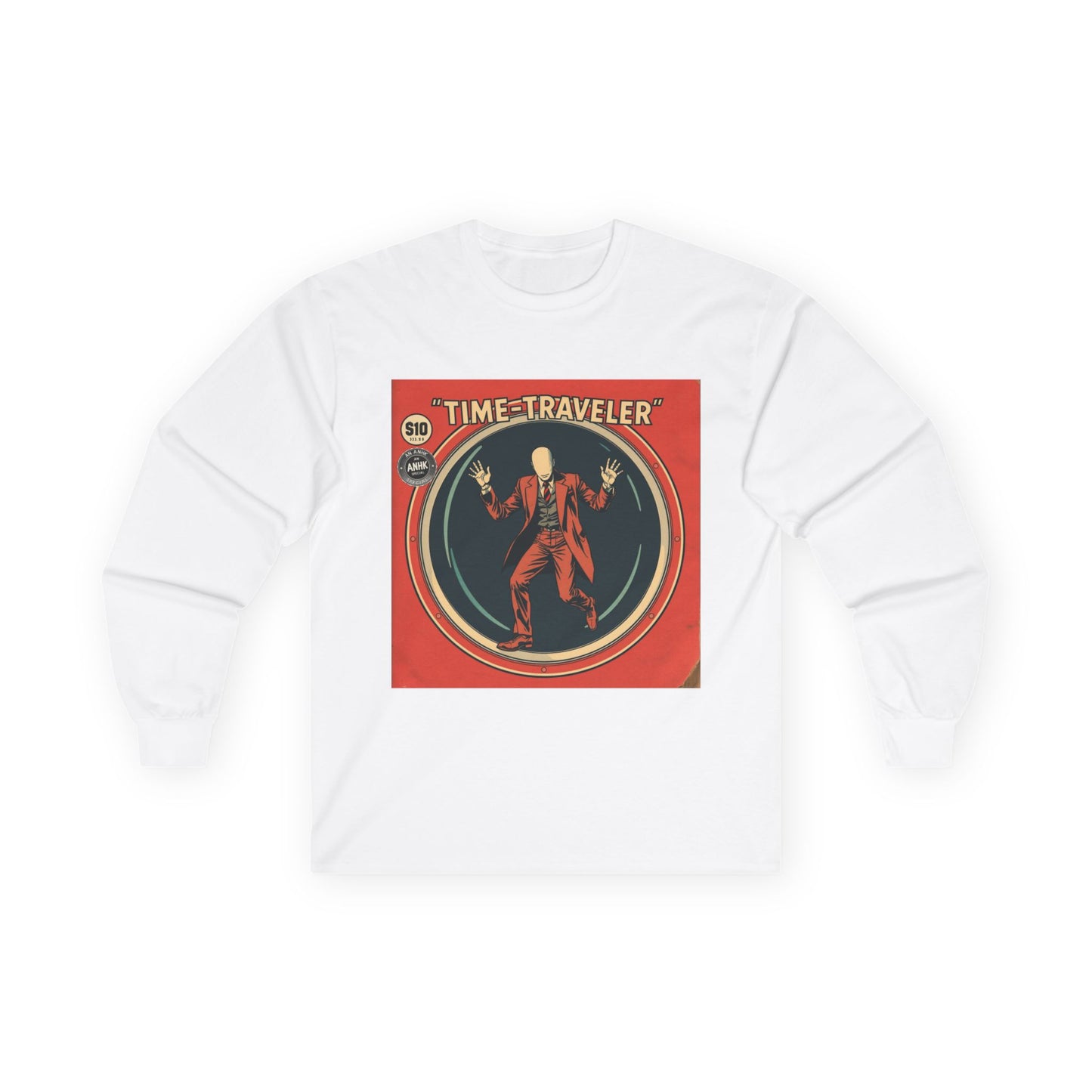 Vintage Comic Cover 'Time Traveler' Unisex Long Sleeve Tee