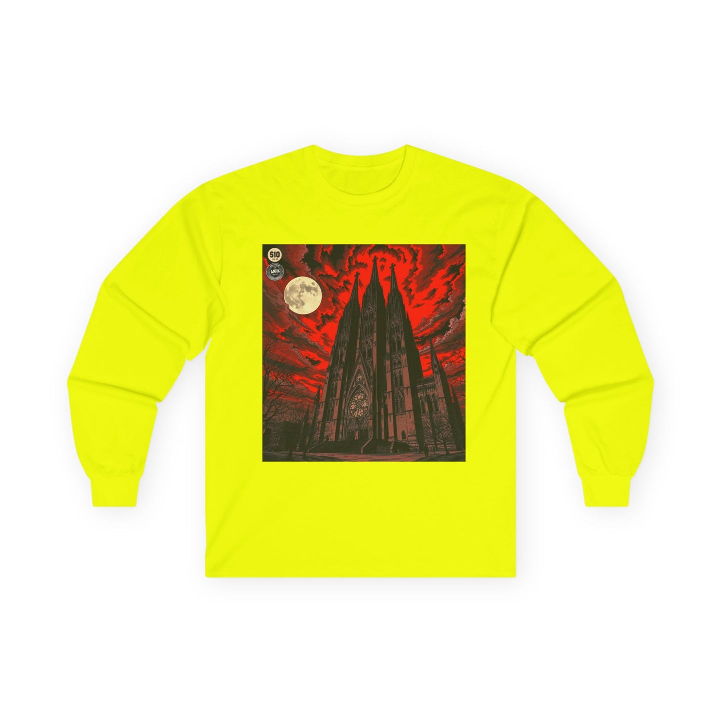 Moody Tee Gothic Moonrise Cathedral Long Sleeve Tee