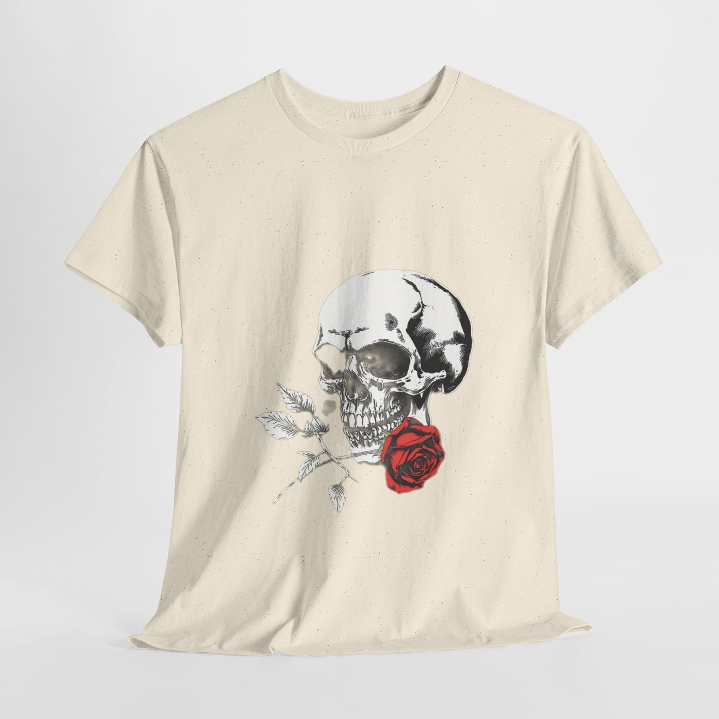 Skelly Goth Skull & Rose Tee - Unisex Heavy Cotton T-Shirt