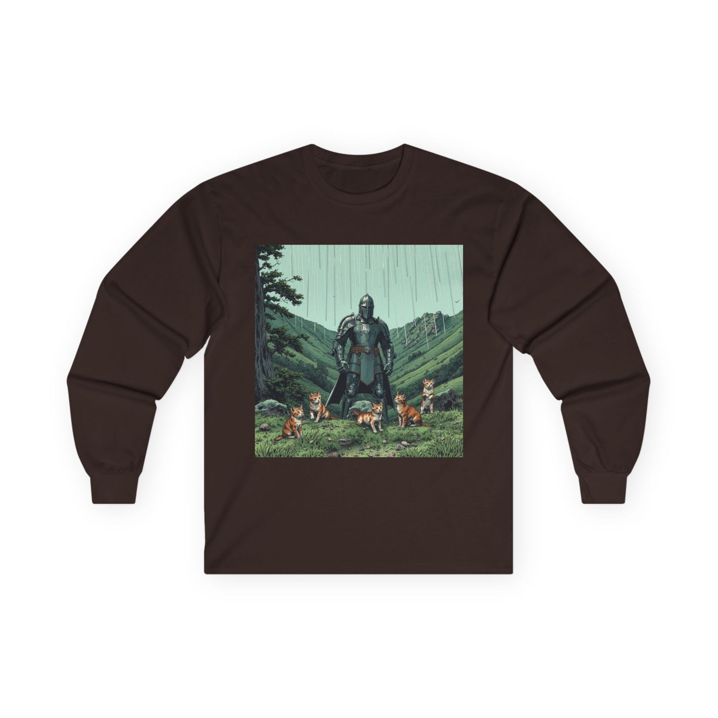 Vintage Comic Cover Knight Of Many Cats Long Sleeve Tee