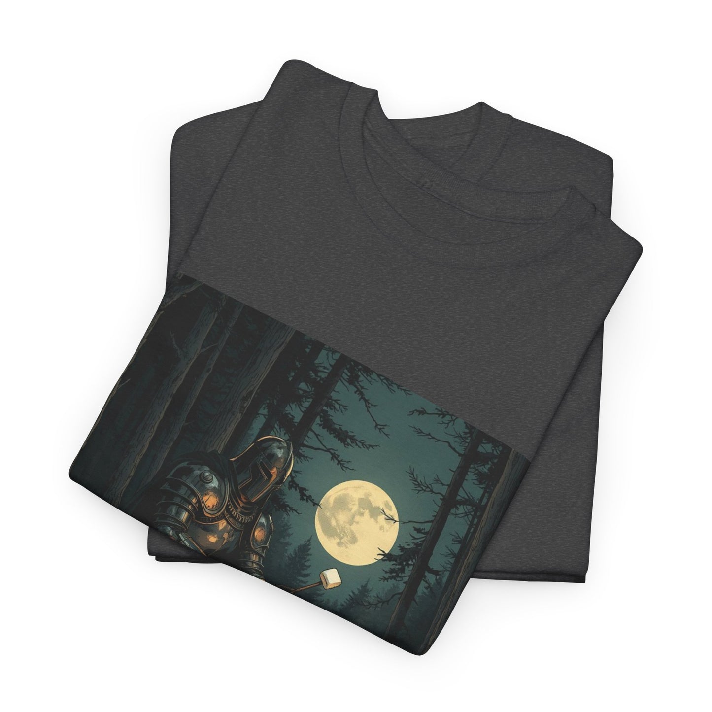 Vintage Comic Cover Knight Of Marshmallows Moonlit Campfire Unisex Tee