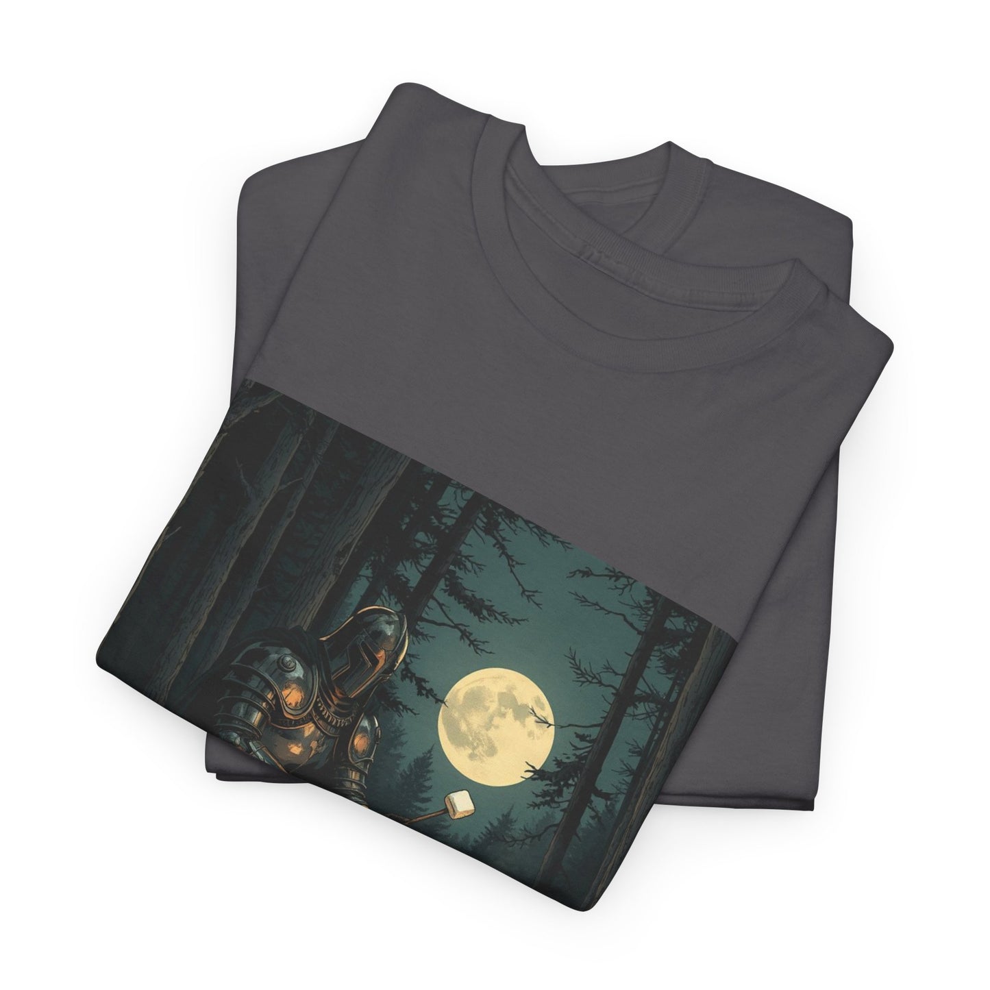 Vintage Comic Cover Knight Of Marshmallows Moonlit Campfire Unisex Tee