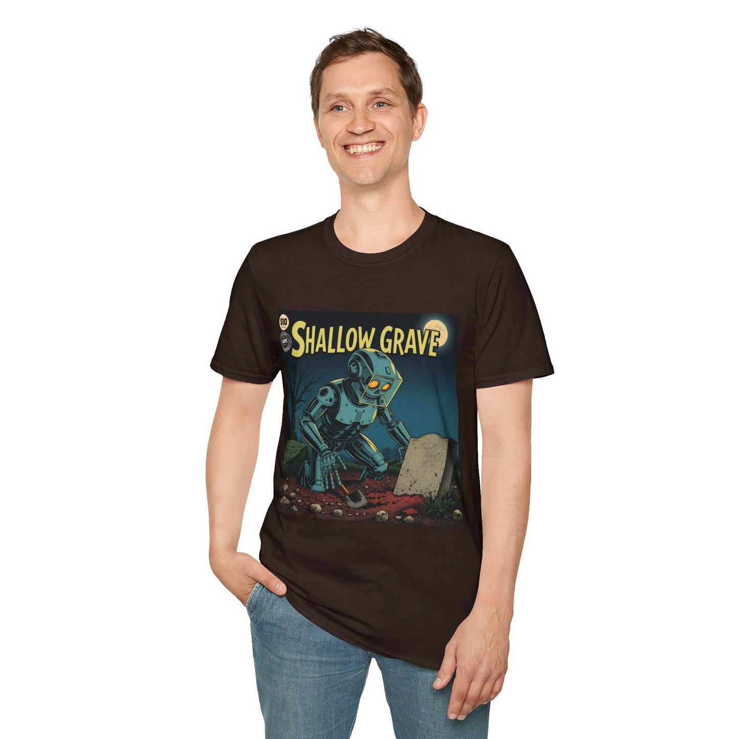 Vintage Comic Cover Shallow Grave Graphic T-Shirt