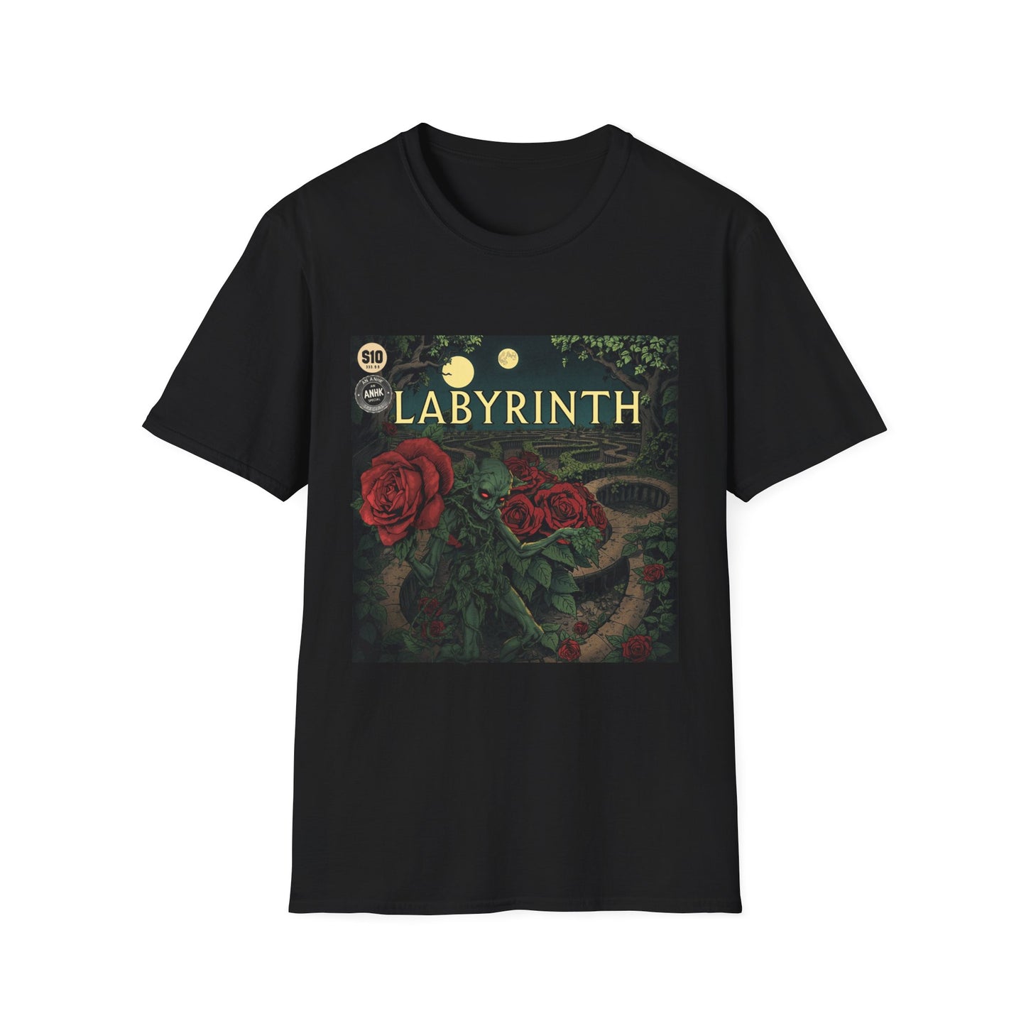 Vintage Comic Cover 'Labyrinth' Interdimensional Rose Unisex Softstyle T-Shirt