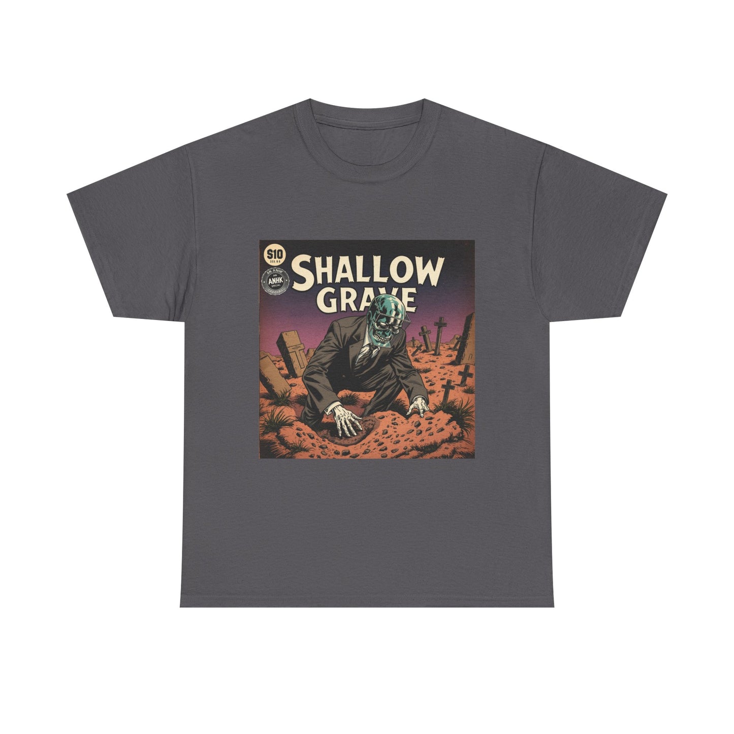 Vintage Comic Cover 'Shallow Grave' Horror Graphic Tee