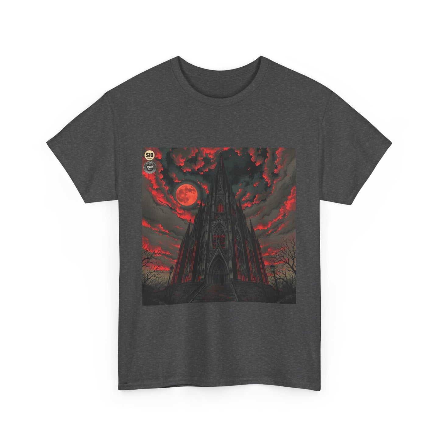 Gothic Cathedral Comic Cover Art Unisex Heavy Cotton Tee