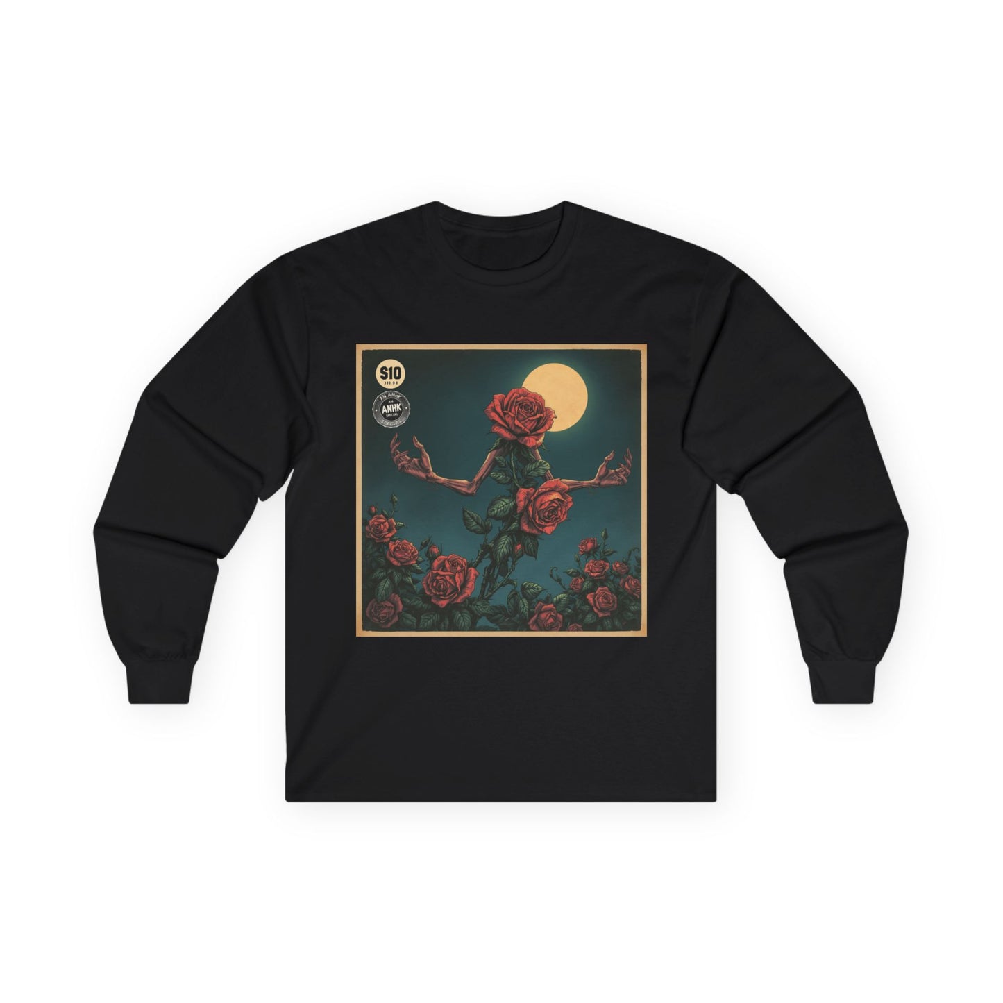 Vintage Comic Cover Mulitdimensional Floral Long Sleeve Tee