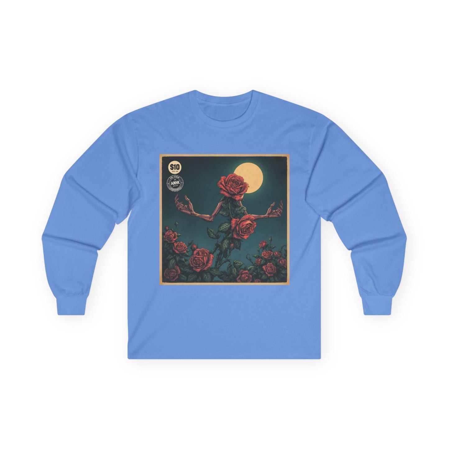 Vintage Comic Cover Mulitdimensional Floral Long Sleeve Tee