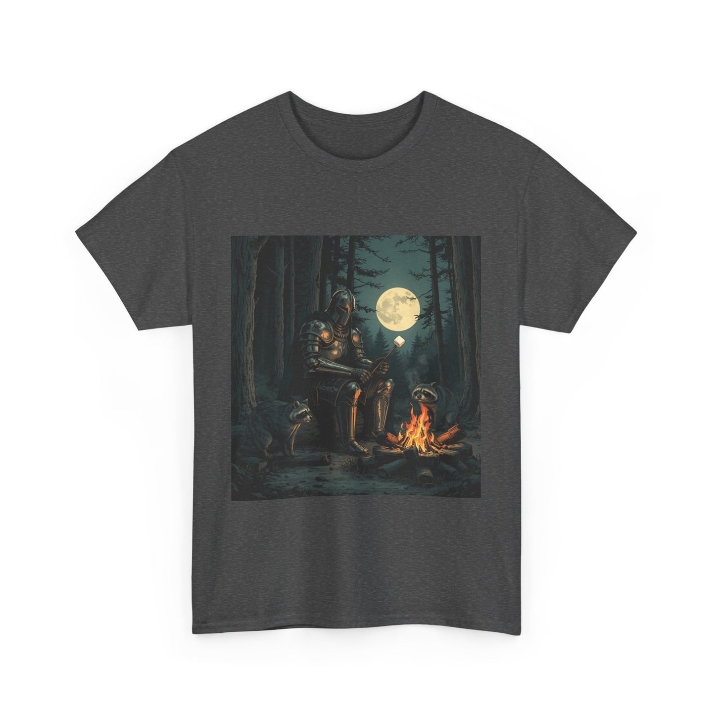 Vintage Comic Cover Knight Of Marshmallows Moonlit Campfire Unisex Tee