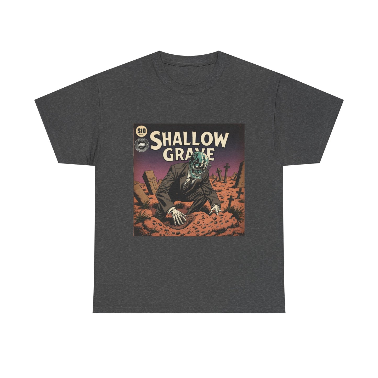 Vintage Comic Cover 'Shallow Grave' Horror Graphic Tee