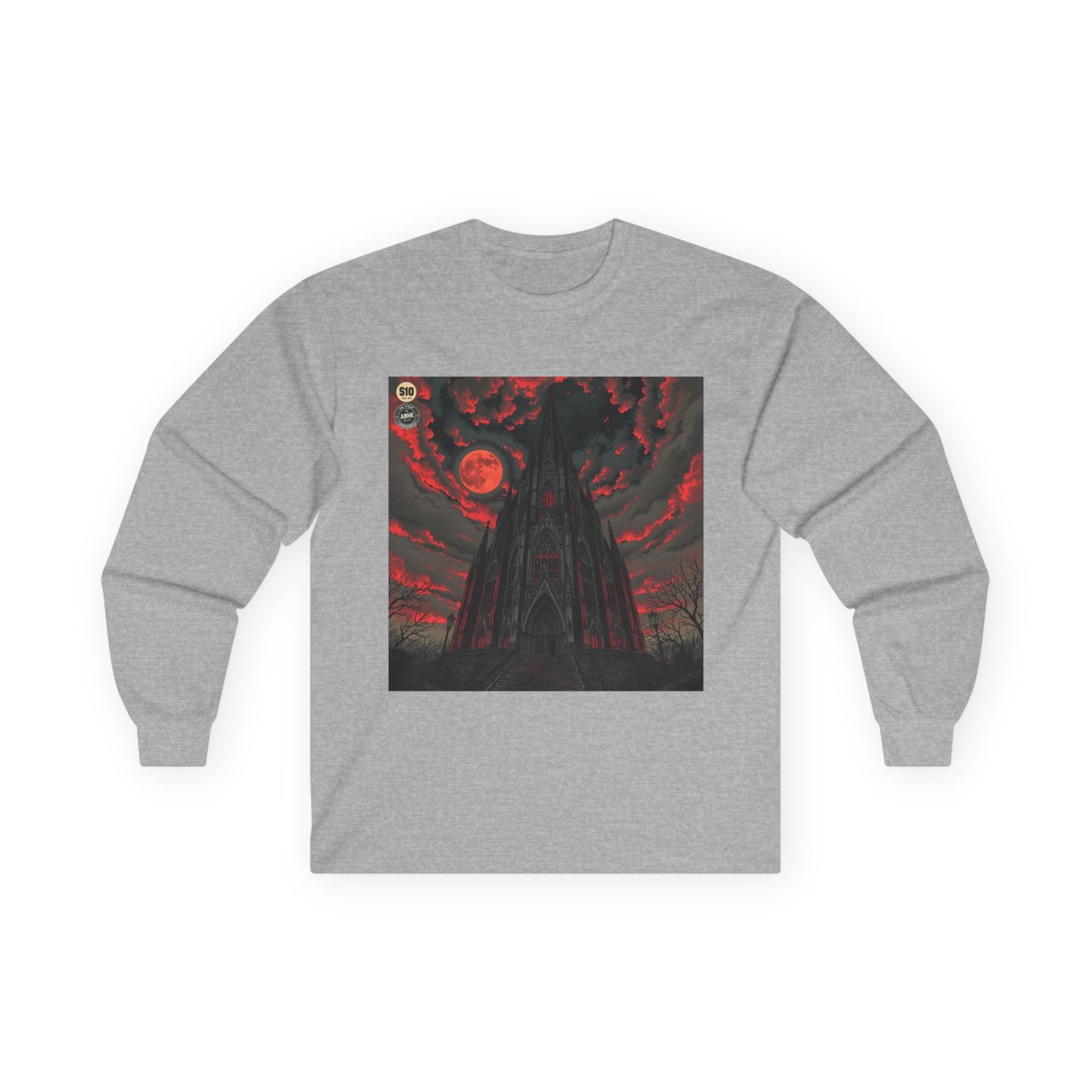 Vintage Comic Cover Cathedral Unisex Long Sleeve Graphic Tee