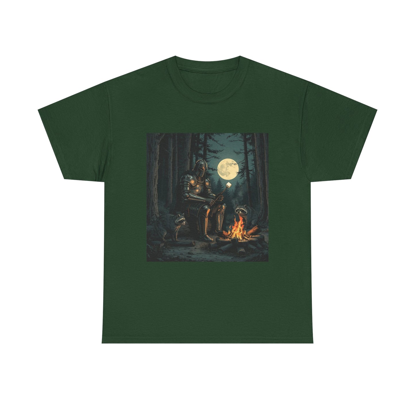Vintage Comic Cover Knight Of Marshmallows Moonlit Campfire Unisex Tee