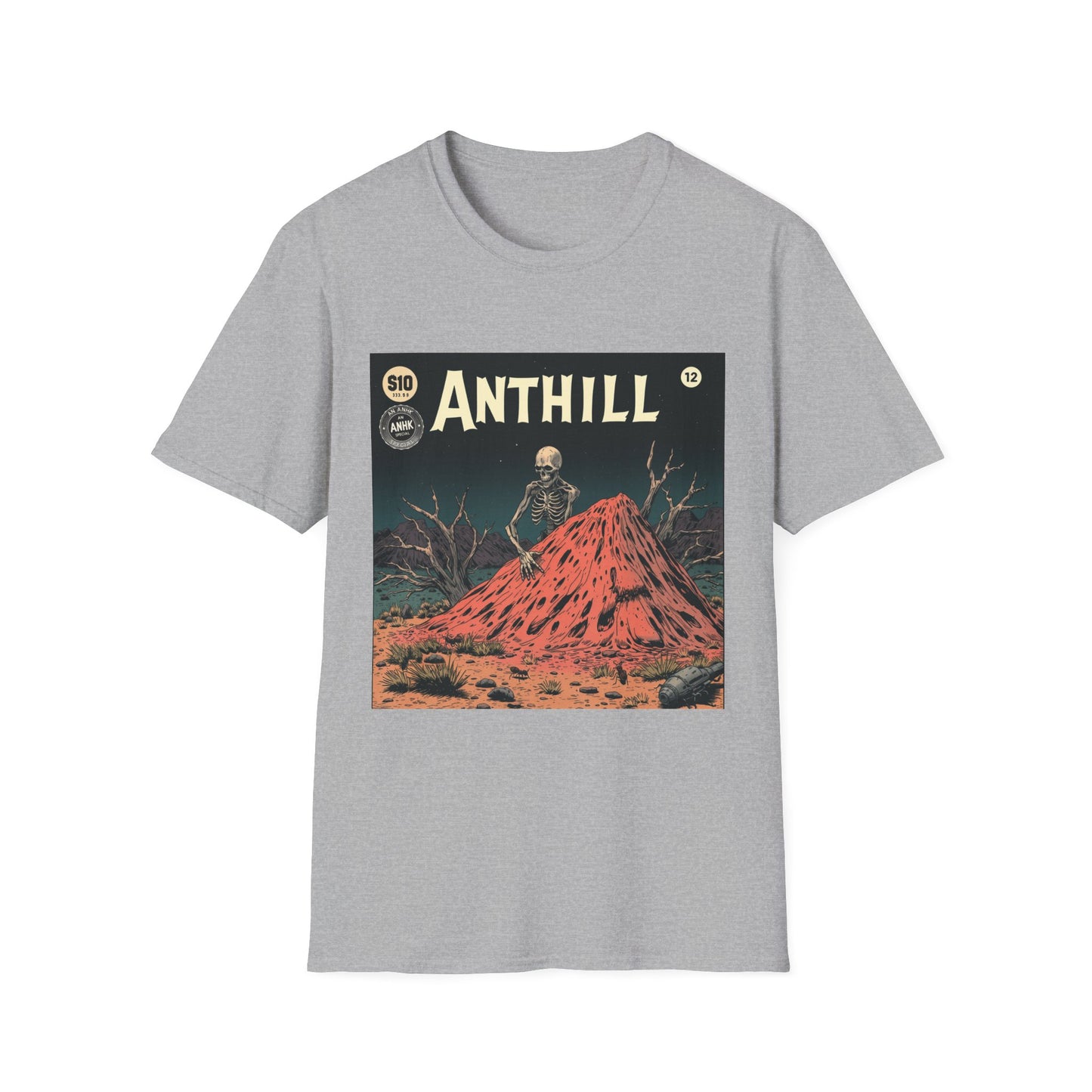 Vintage Comic Cover 'Anthill' Skeleton Art Unisex Softstyle T-Shirt