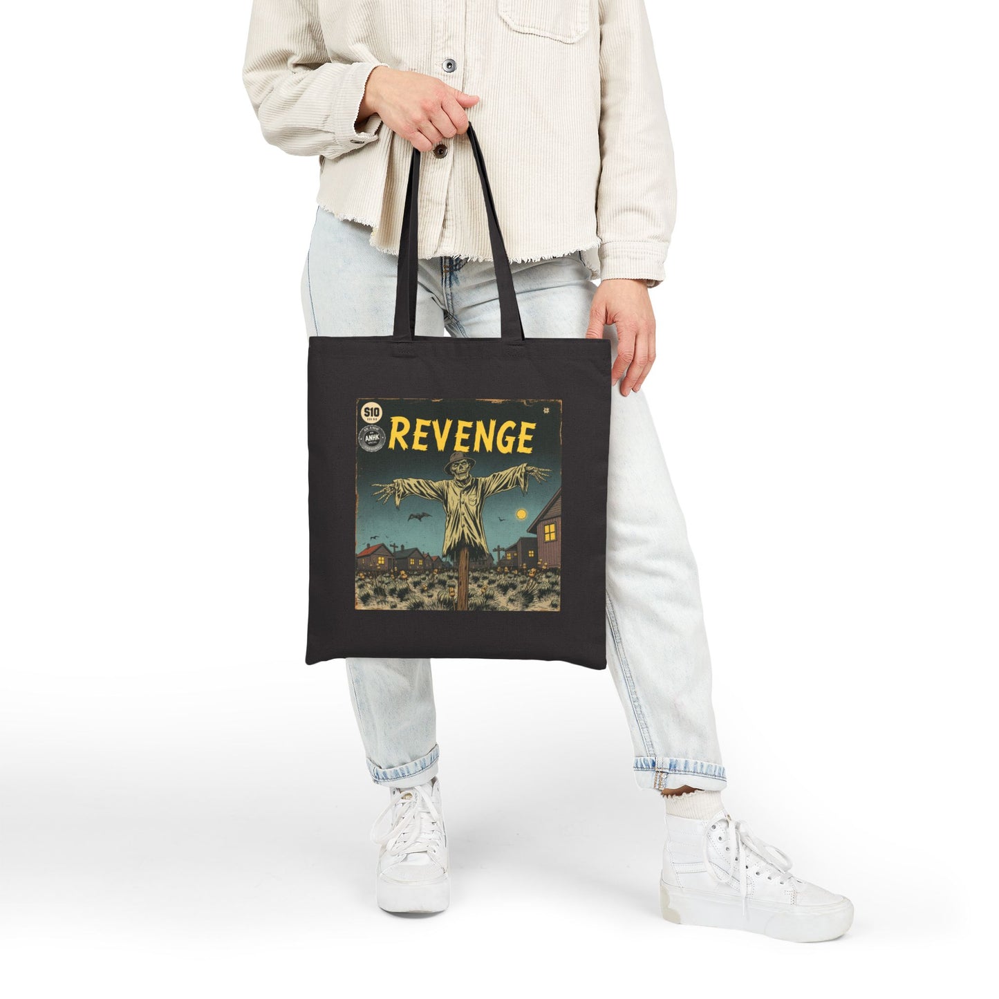 Revenge-Themed Cotton Canvas Tote Bag | Eco-Friendly Shopper