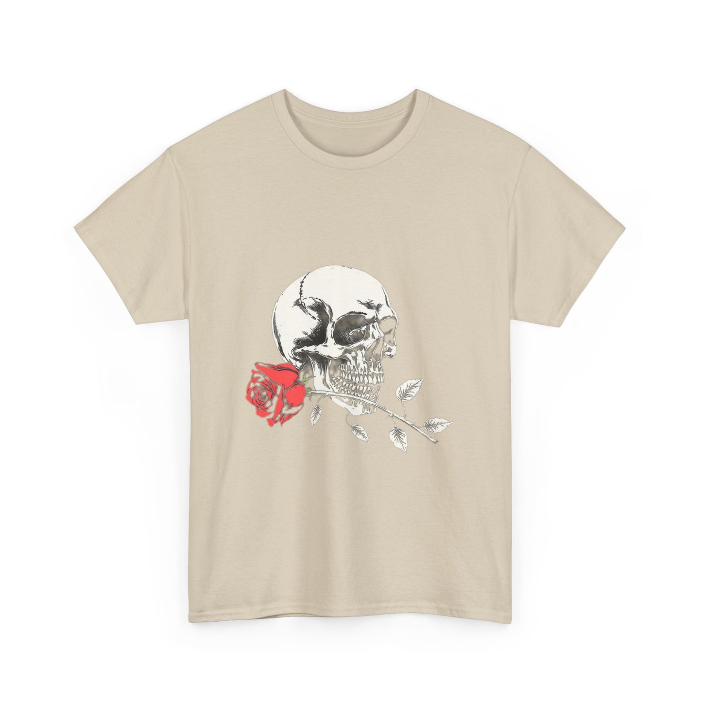 Skelly Goth Skull And Rose Unisex Heavy Cotton Tee