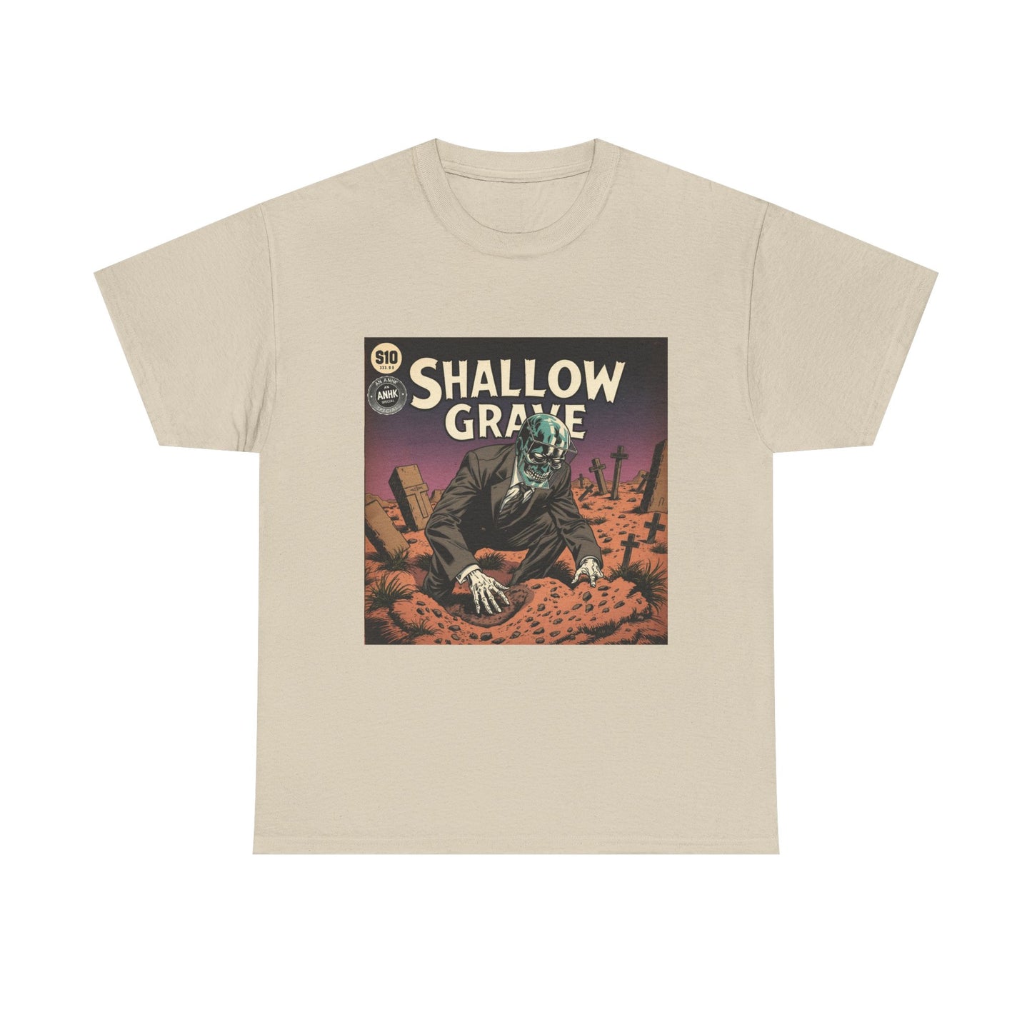 Vintage Comic Cover 'Shallow Grave' Horror Graphic Tee