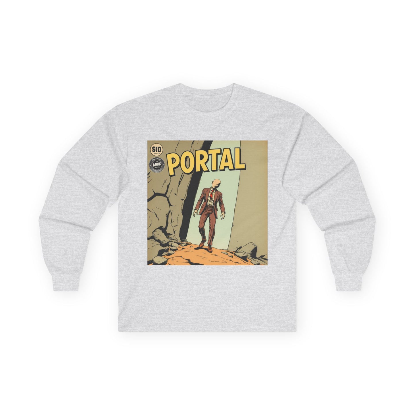 Vintage Comic Cover Style Unisex Long Sleeve Tee - Portal, Graphic T-Shirt