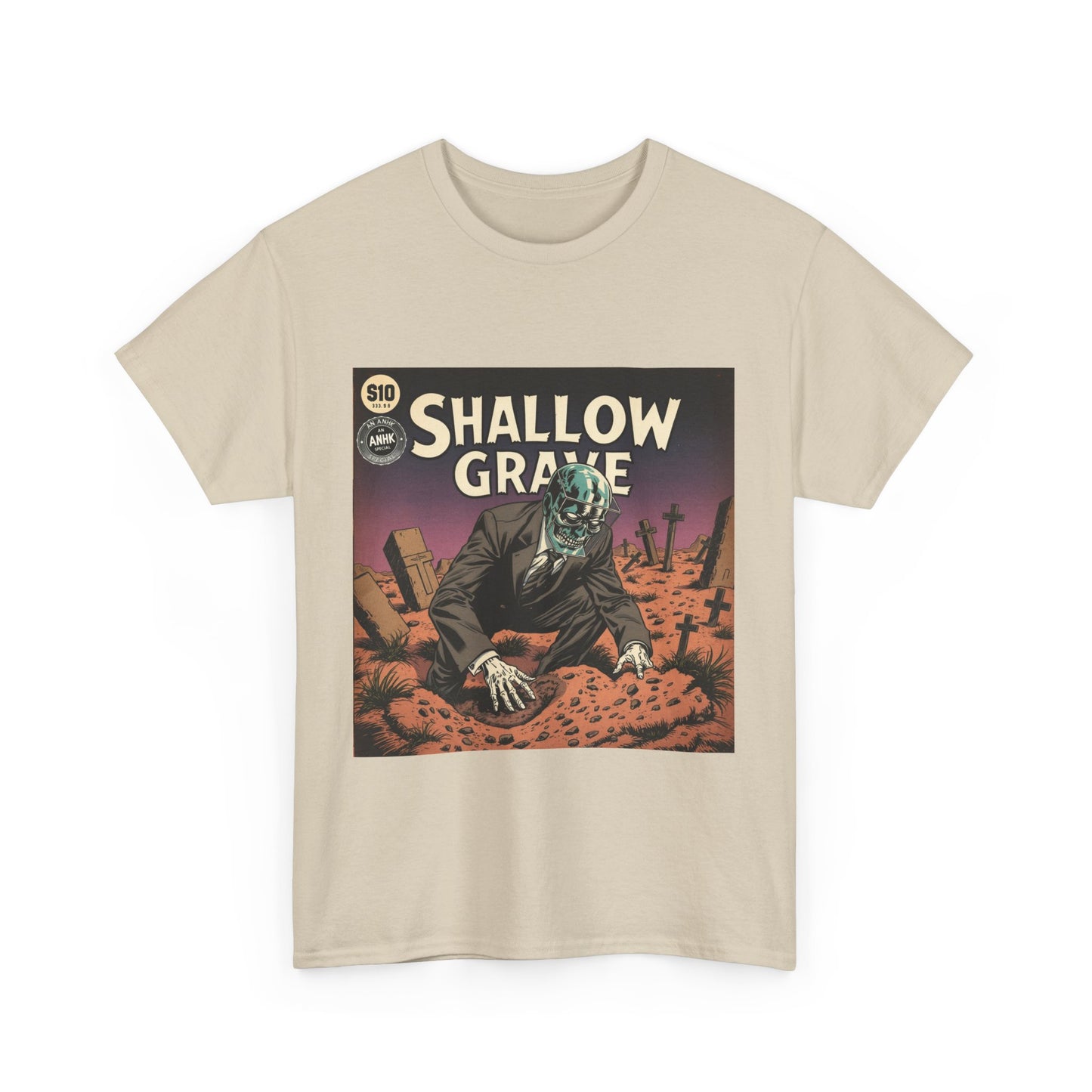 Vintage Comic Cover 'Shallow Grave' Horror Graphic Tee