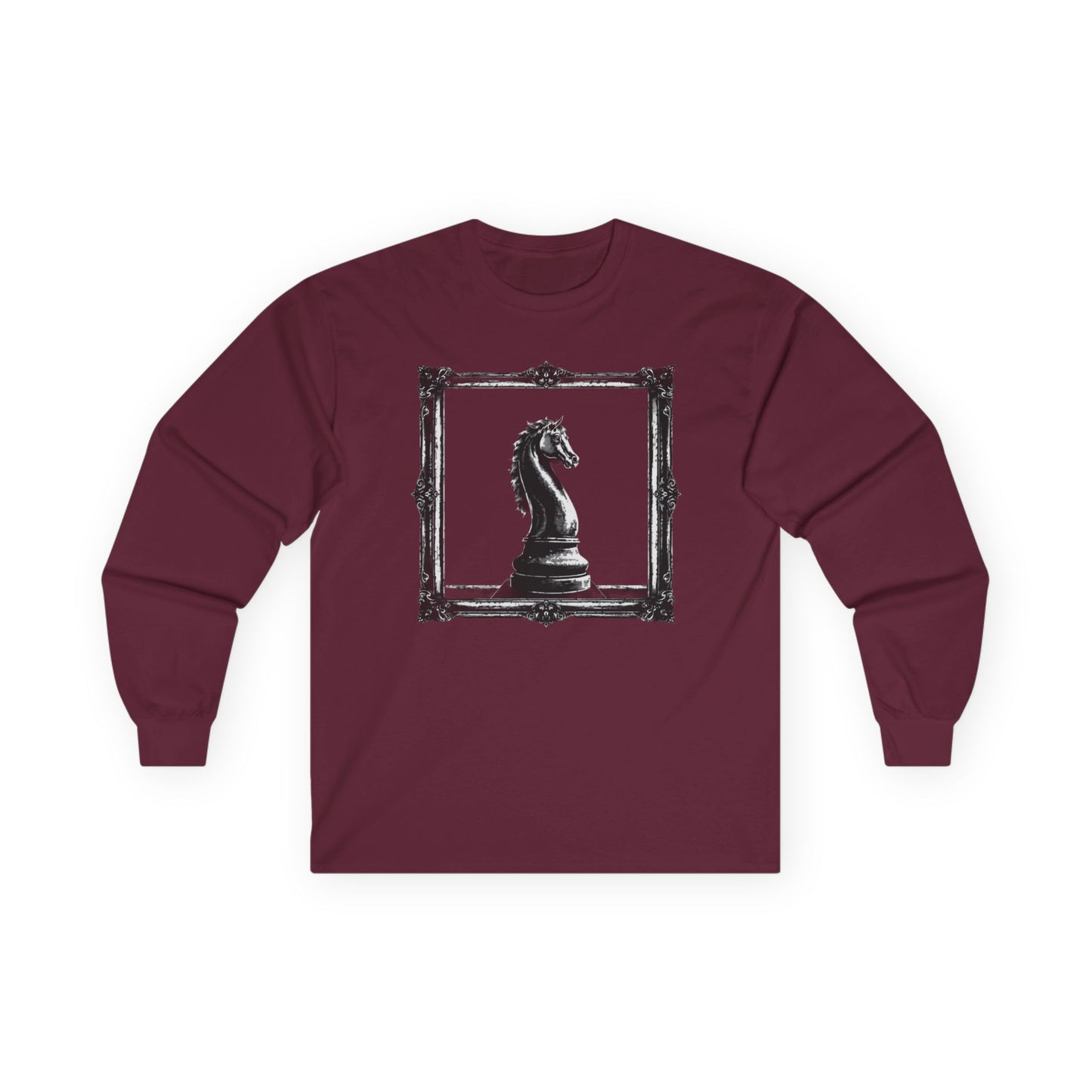 Gothic Y2k Chess Knight Long Sleeve Tee