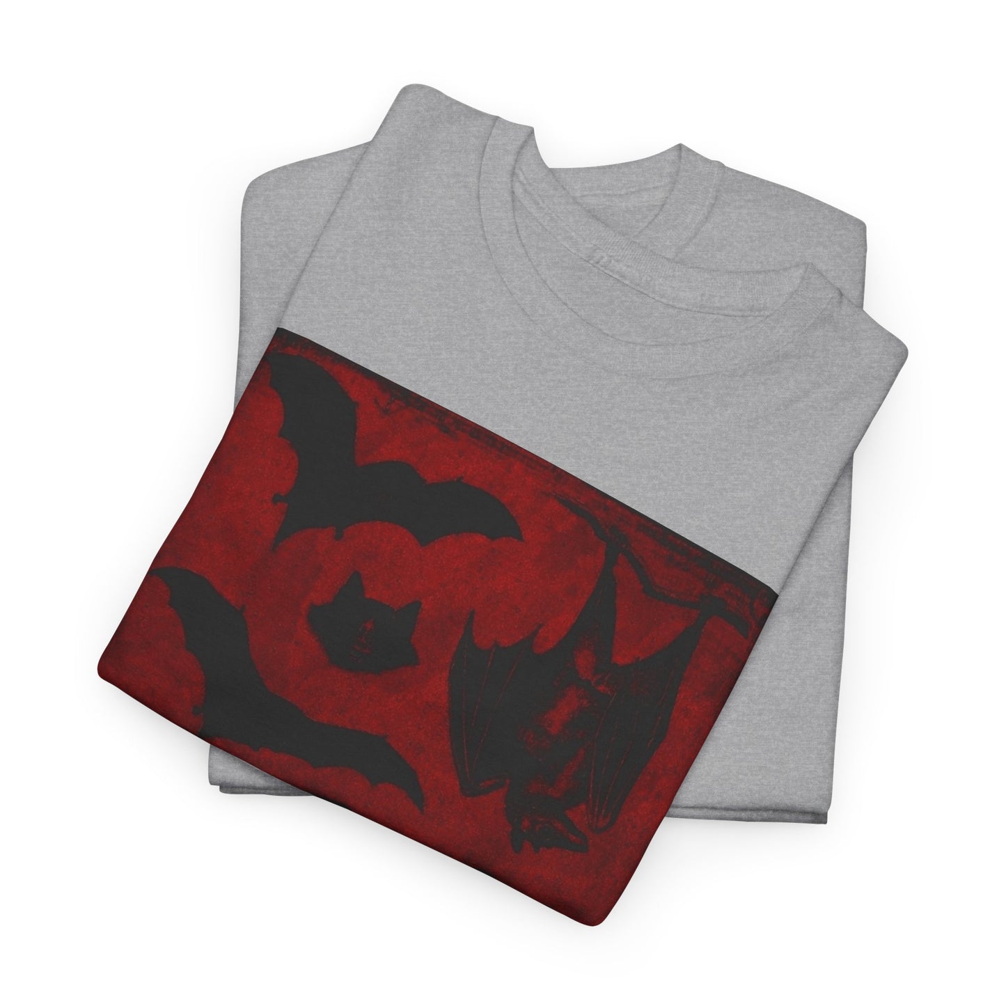 Moody Tee Gothic Bat Print Unisex Heavy Cotton Tee