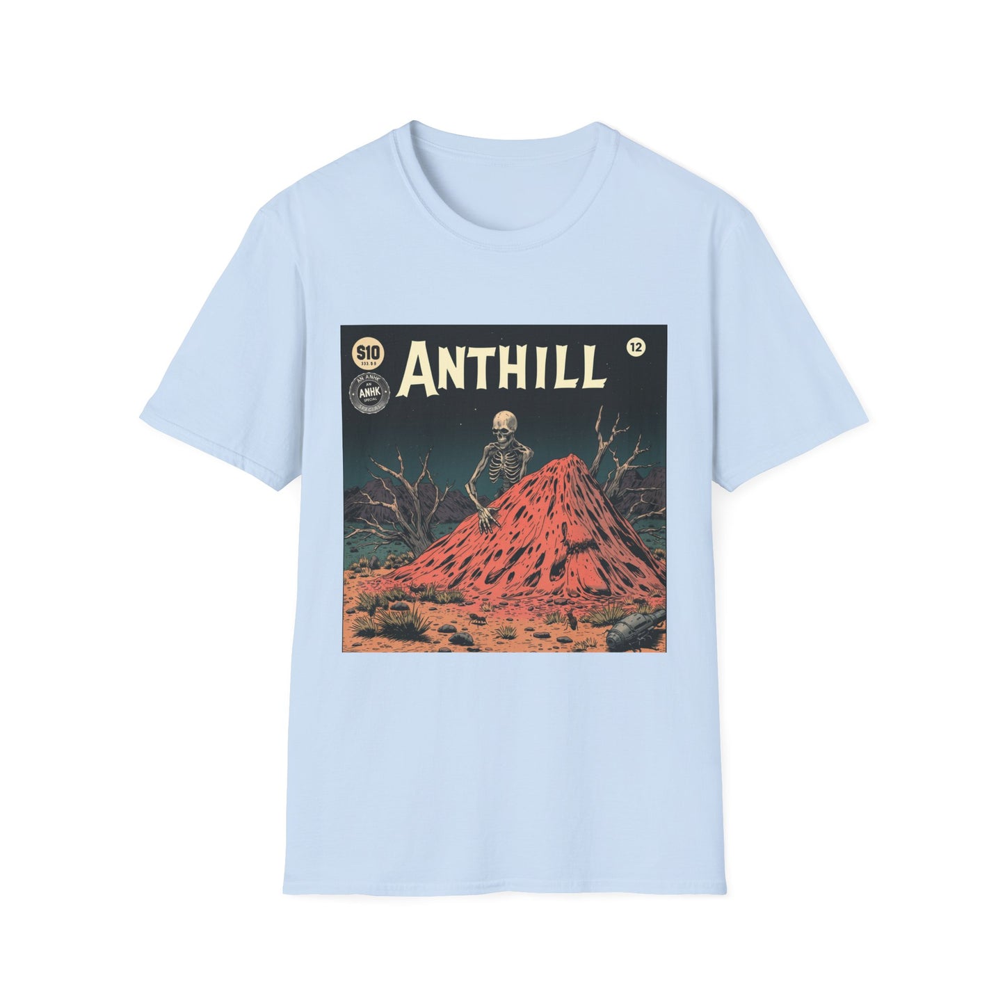 Vintage Comic Cover 'Anthill' Skeleton Art Unisex Softstyle T-Shirt