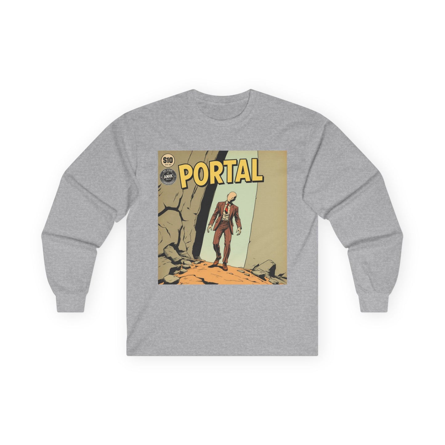 Vintage Comic Cover Style Unisex Long Sleeve Tee - Portal, Graphic T-Shirt