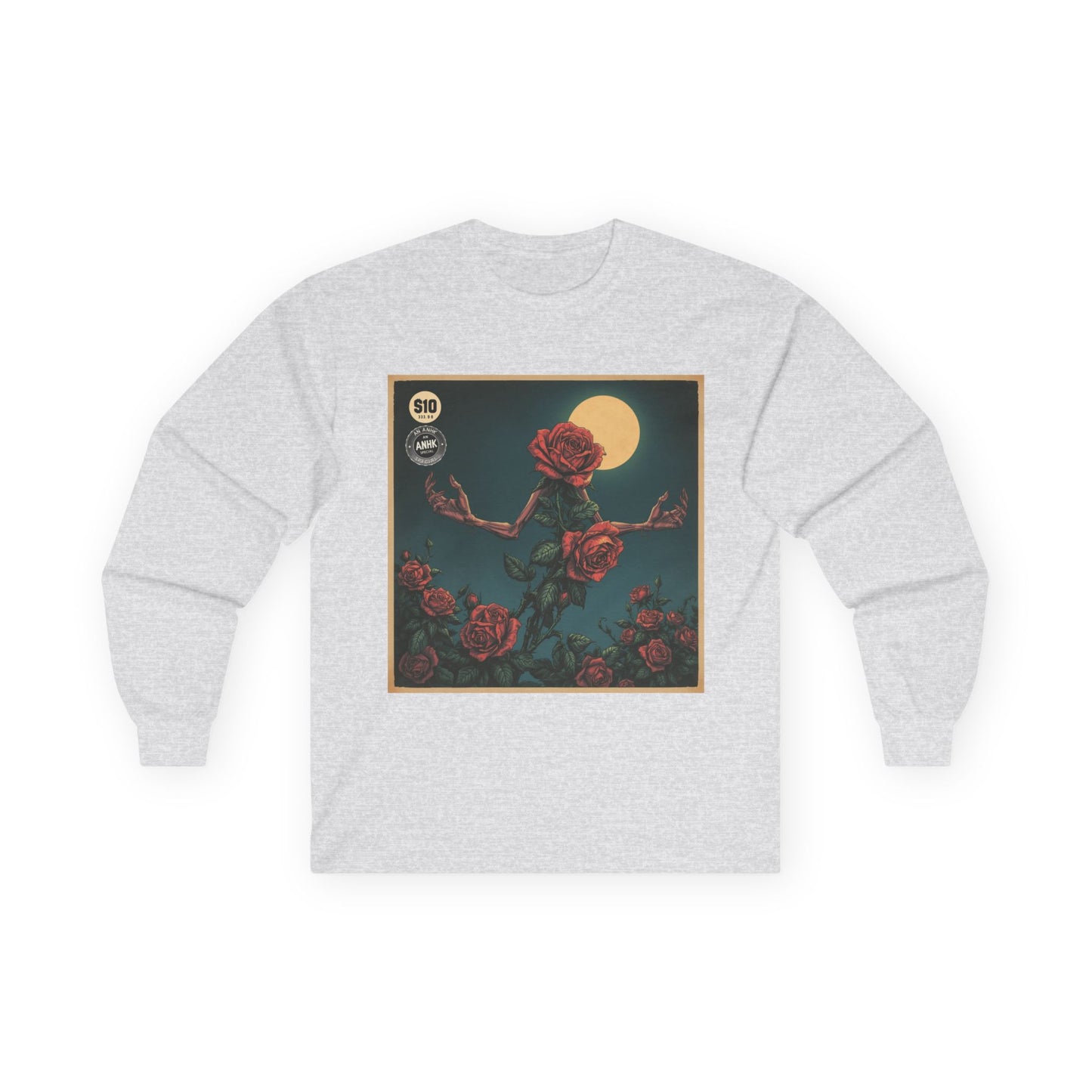 Vintage Comic Cover Mulitdimensional Floral Long Sleeve Tee