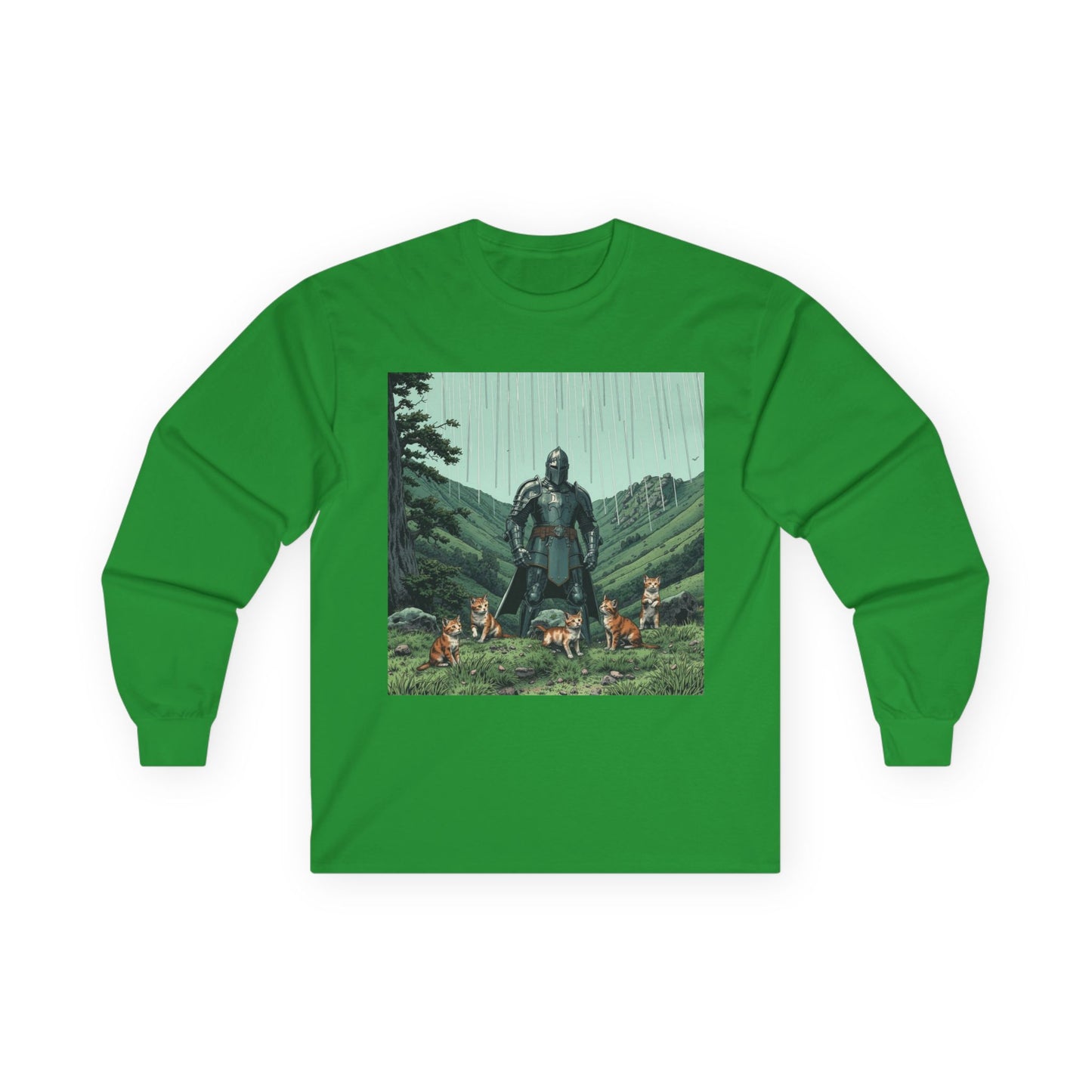 Vintage Comic Cover Knight Of Many Cats Long Sleeve Tee