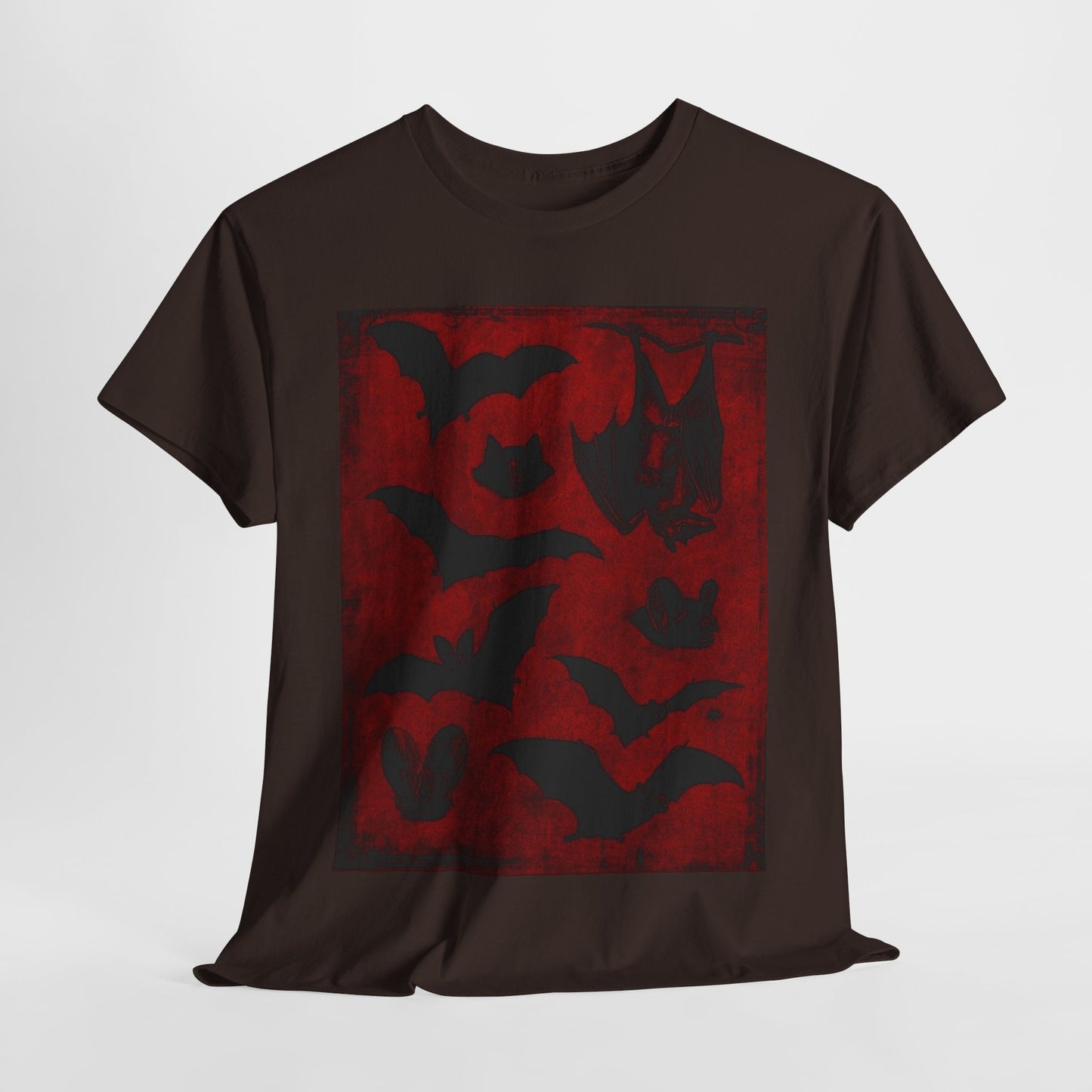 Moody Tee Gothic Bat Print Unisex Heavy Cotton Tee