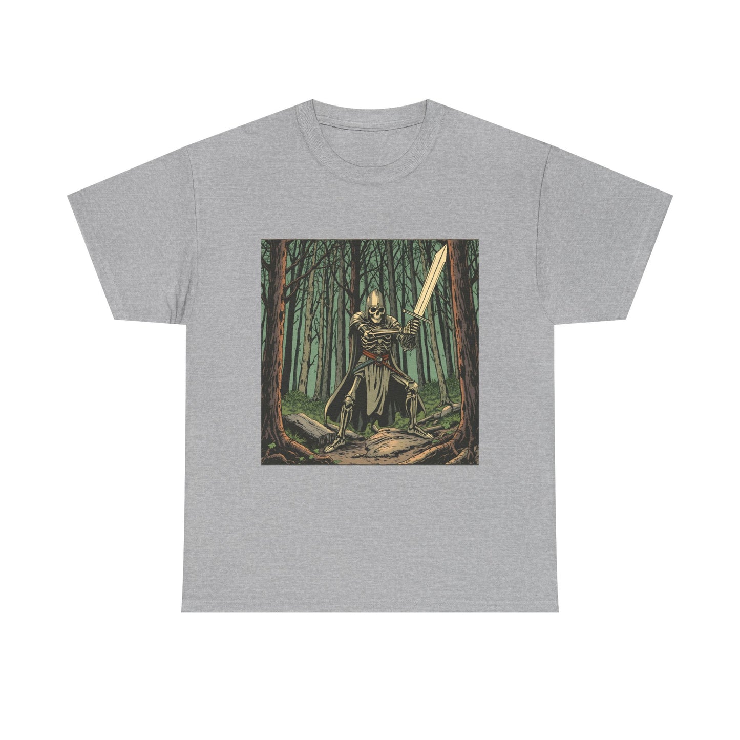 Skelly Goth Fantasy Knight Unisex Heavy Cotton Tee