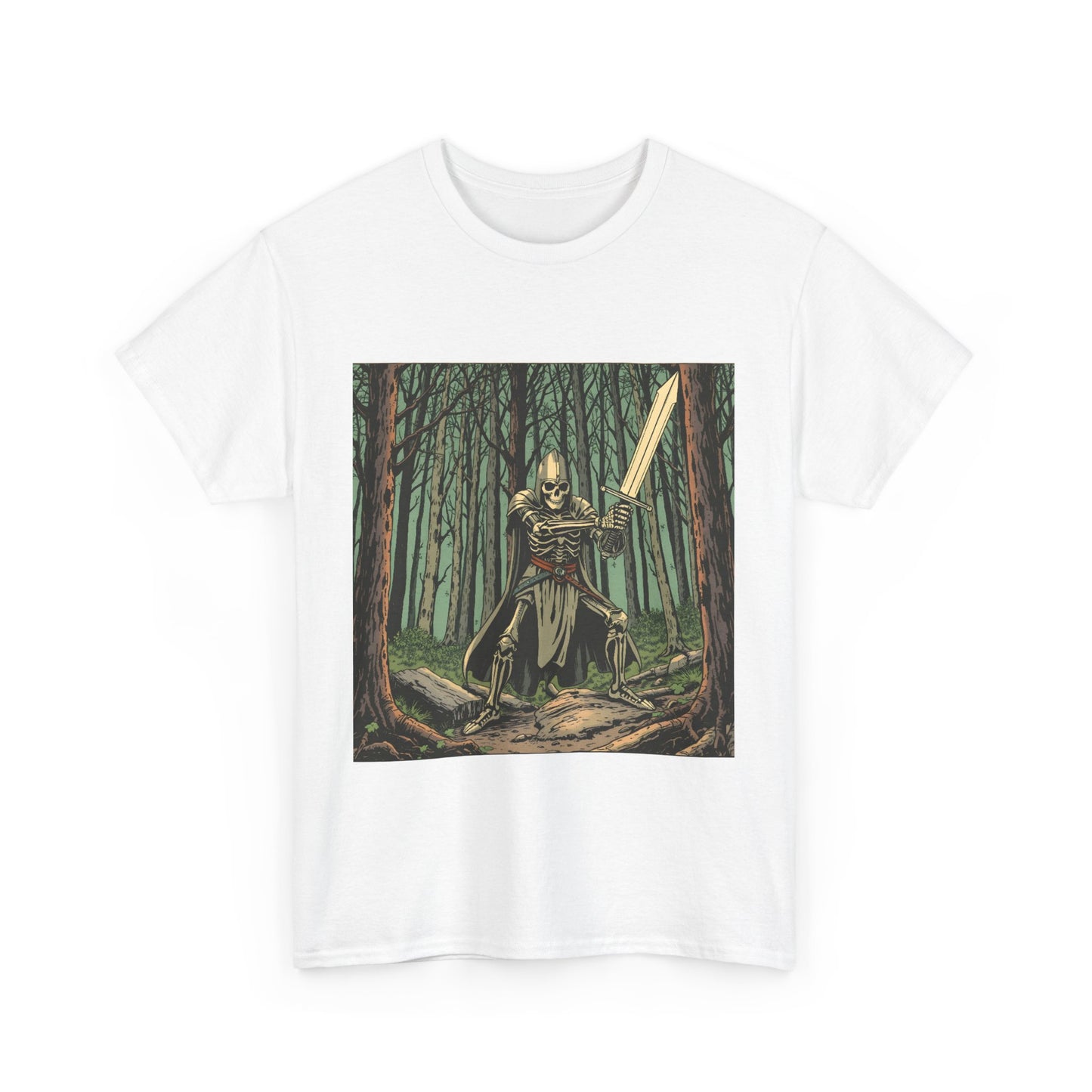 Skelly Goth Fantasy Knight Unisex Heavy Cotton Tee