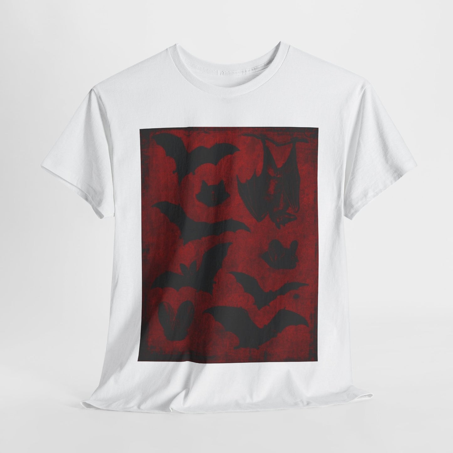 Moody Tee Gothic Bat Print Unisex Heavy Cotton Tee