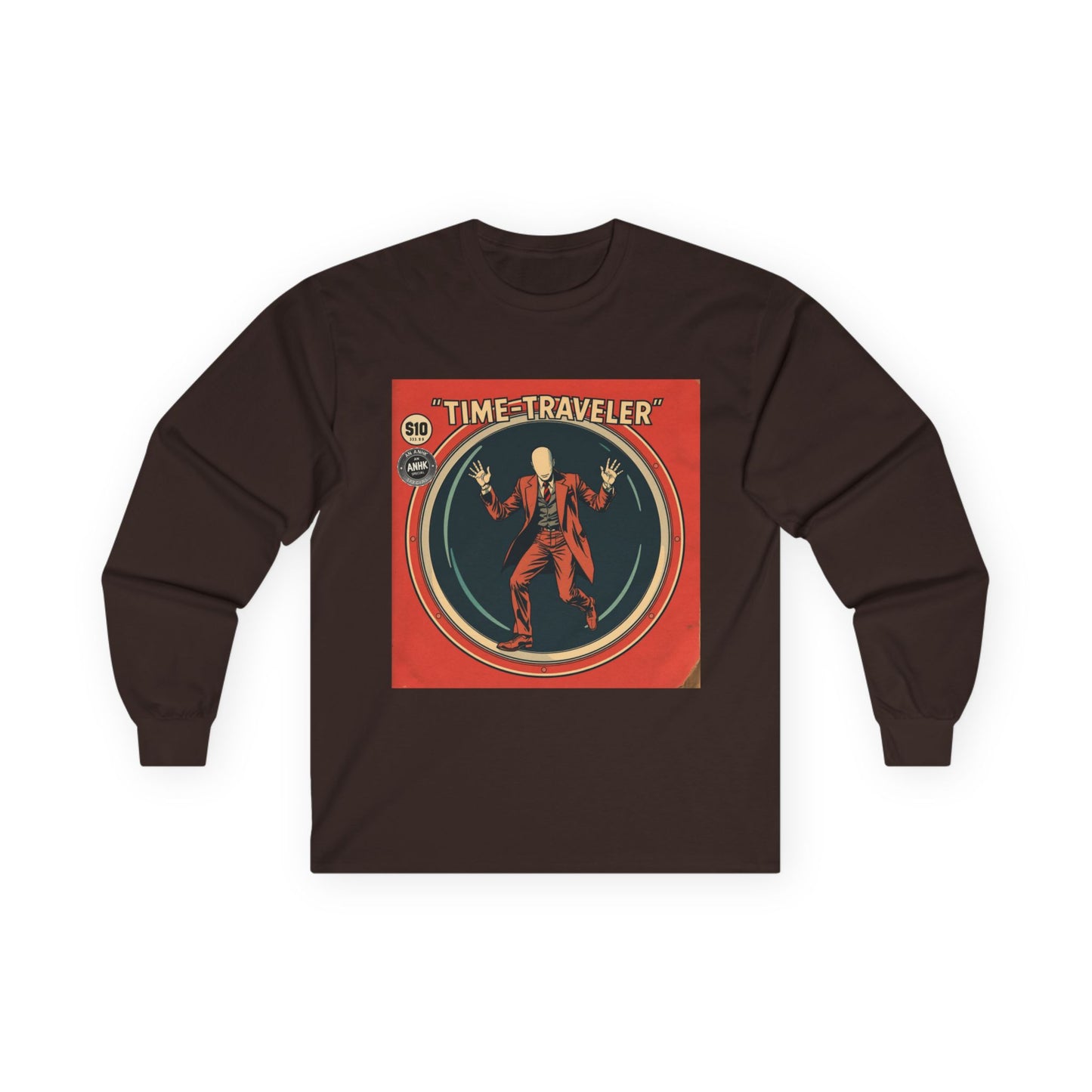 Vintage Comic Cover 'Time Traveler' Unisex Long Sleeve Tee