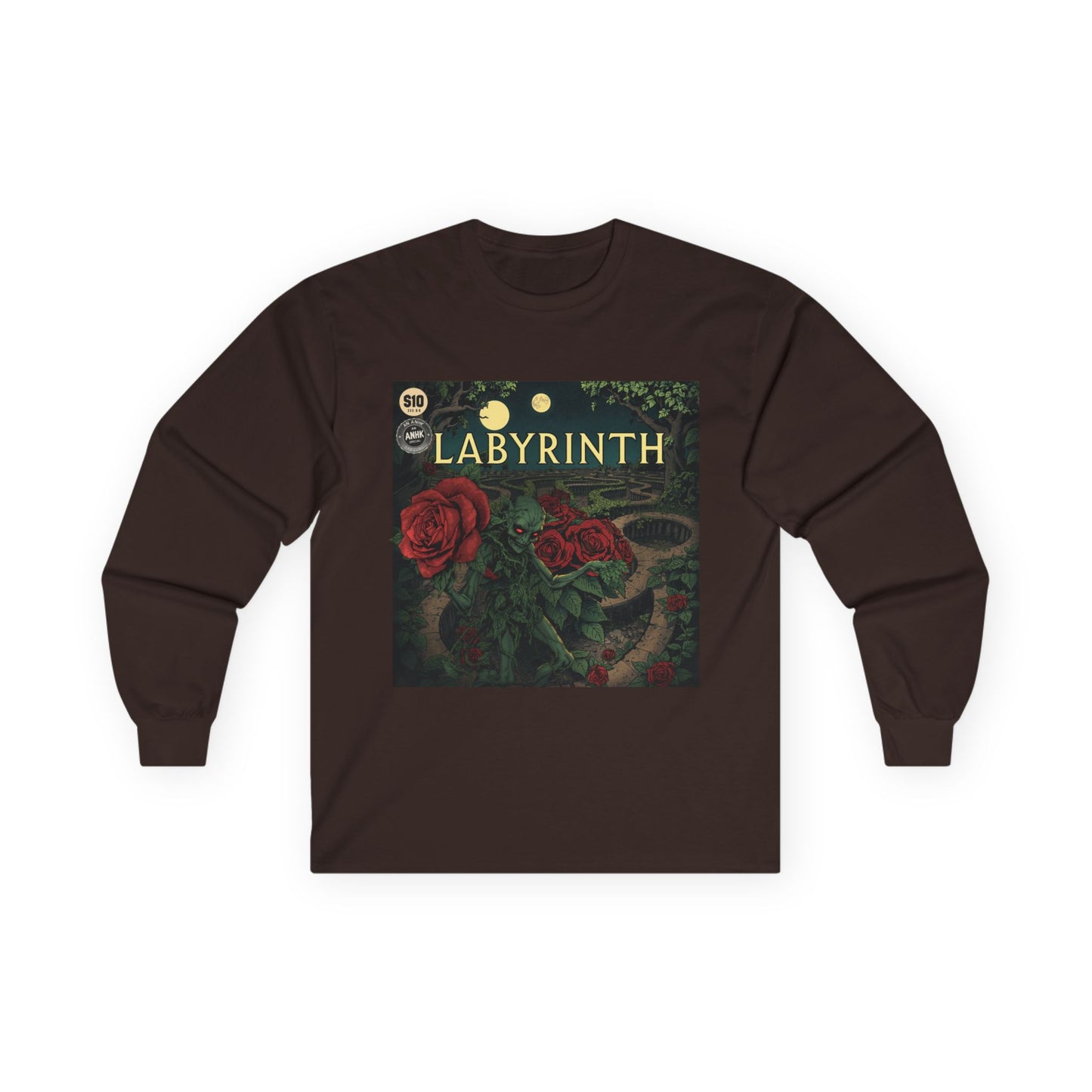 Vintage Comic Cover Labyrinth-Inspired Long Sleeve Tee