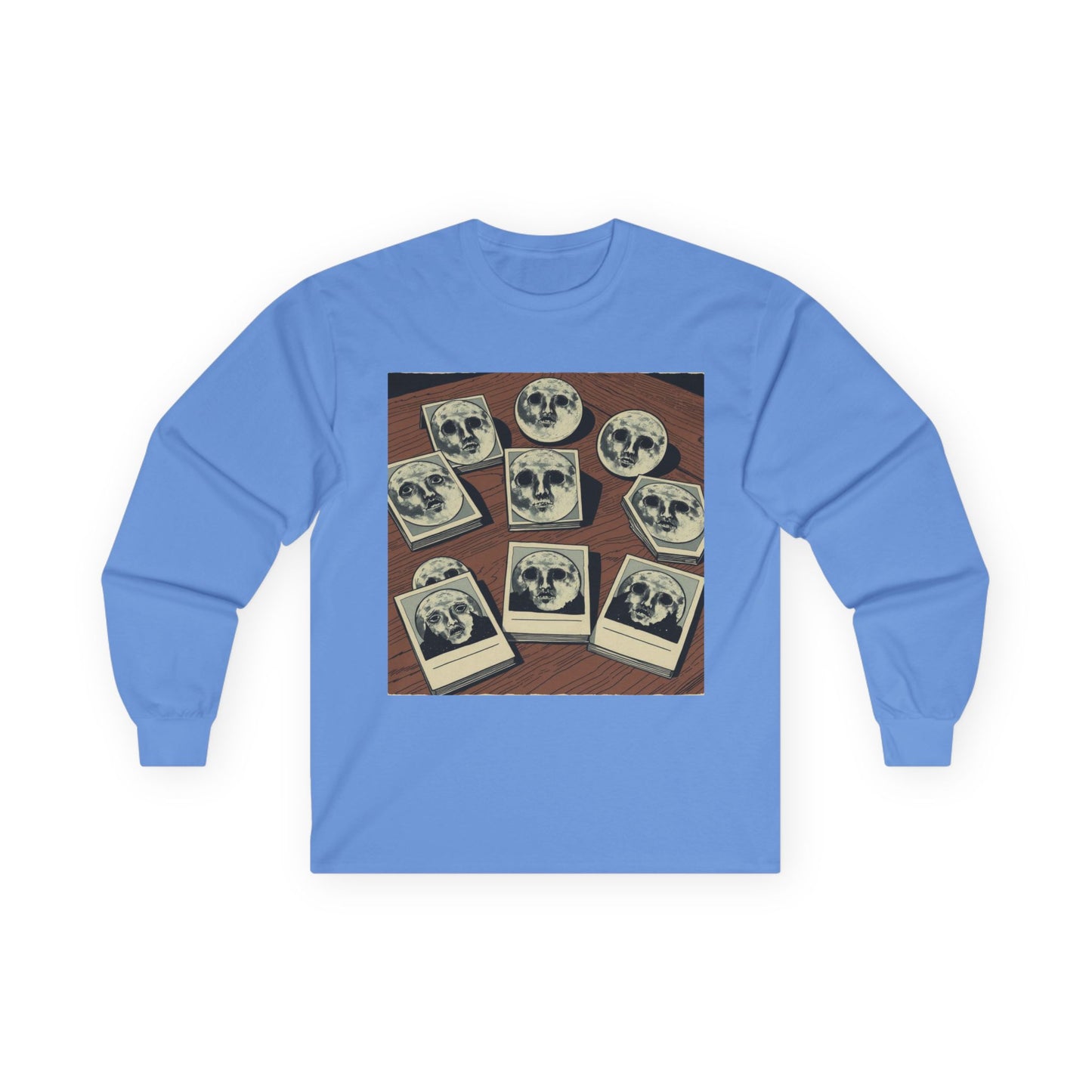 Vintage Comic Cover-Inspired 'Moon Cards' Long Sleeve Tee
