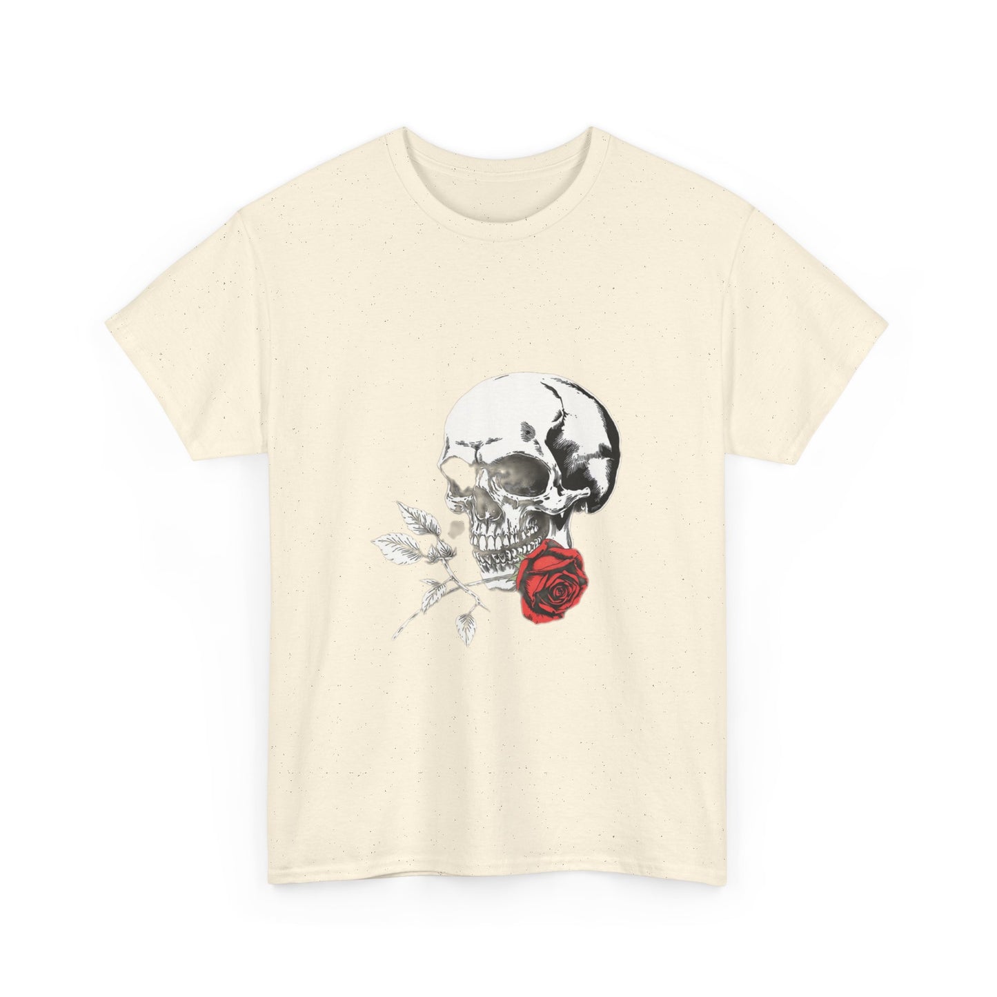 Skelly Goth Skull & Rose Tee - Unisex Heavy Cotton T-Shirt