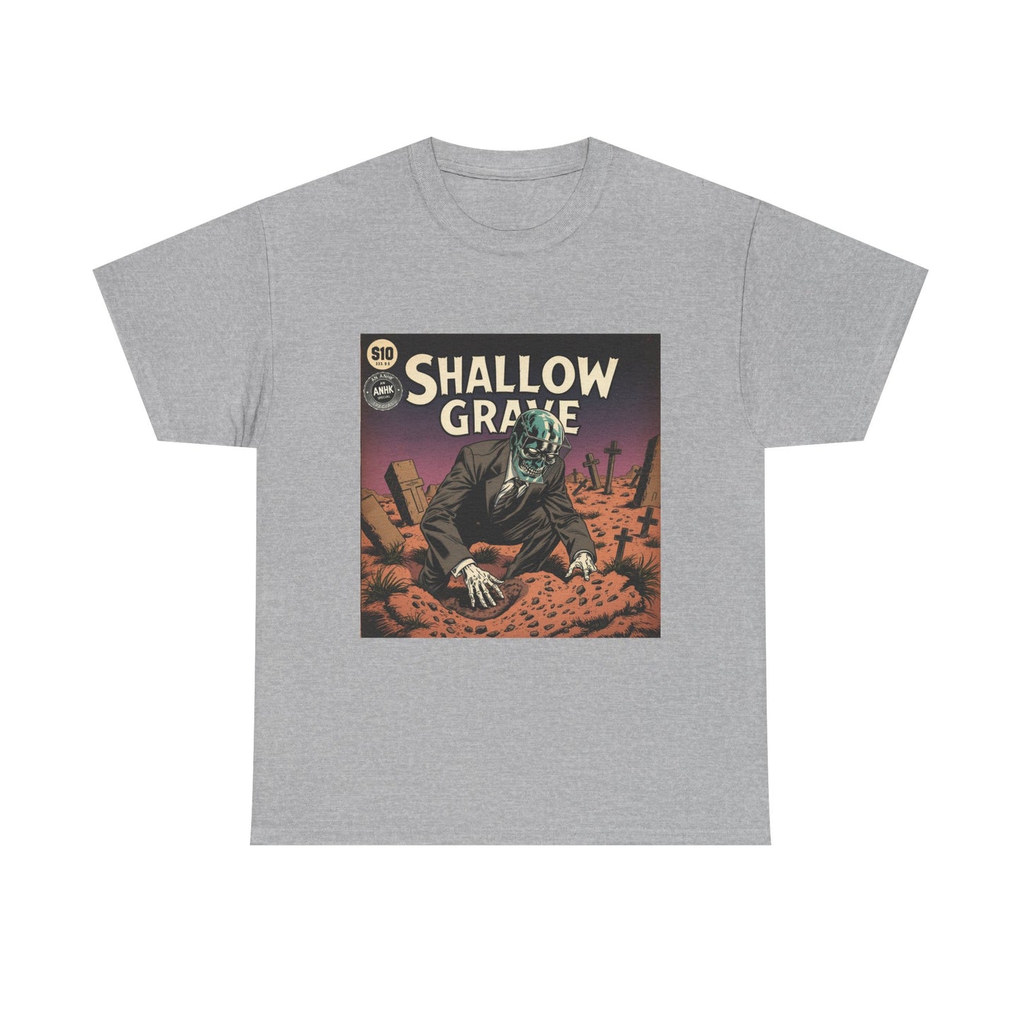 Vintage Comic Cover 'Shallow Grave' Horror Graphic Tee