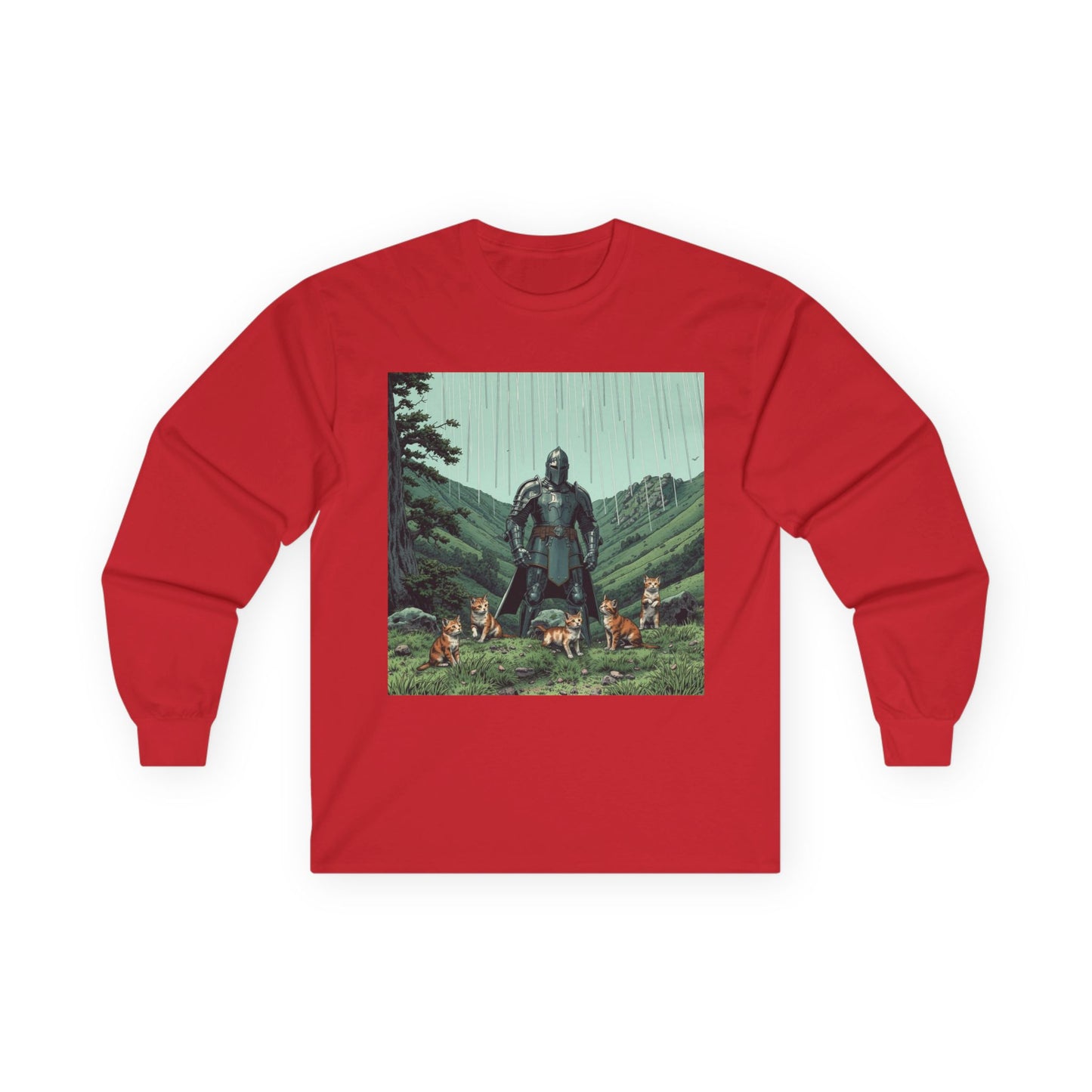 Vintage Comic Cover Knight Of Many Cats Long Sleeve Tee