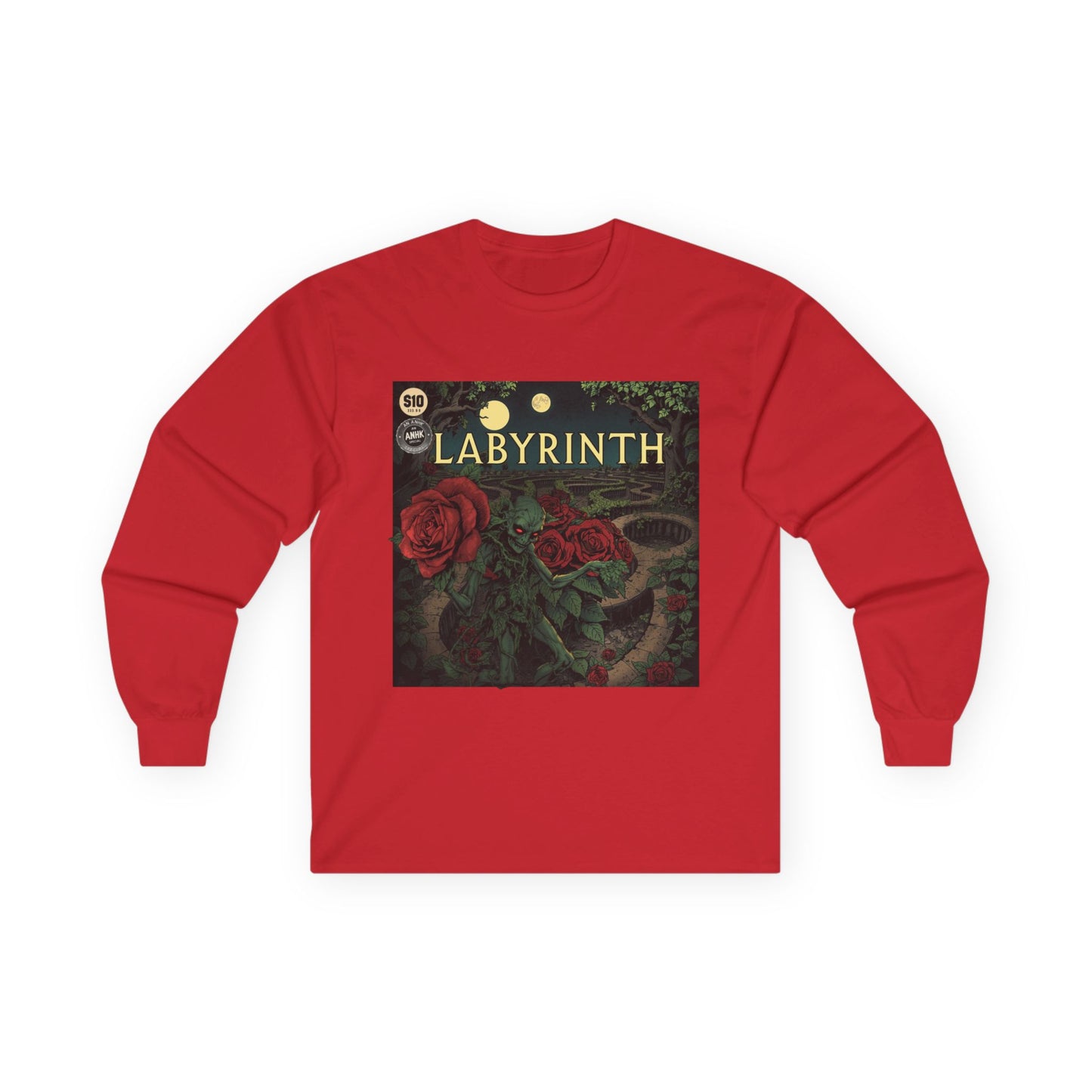 Vintage Comic Cover Labyrinth-Inspired Long Sleeve Tee