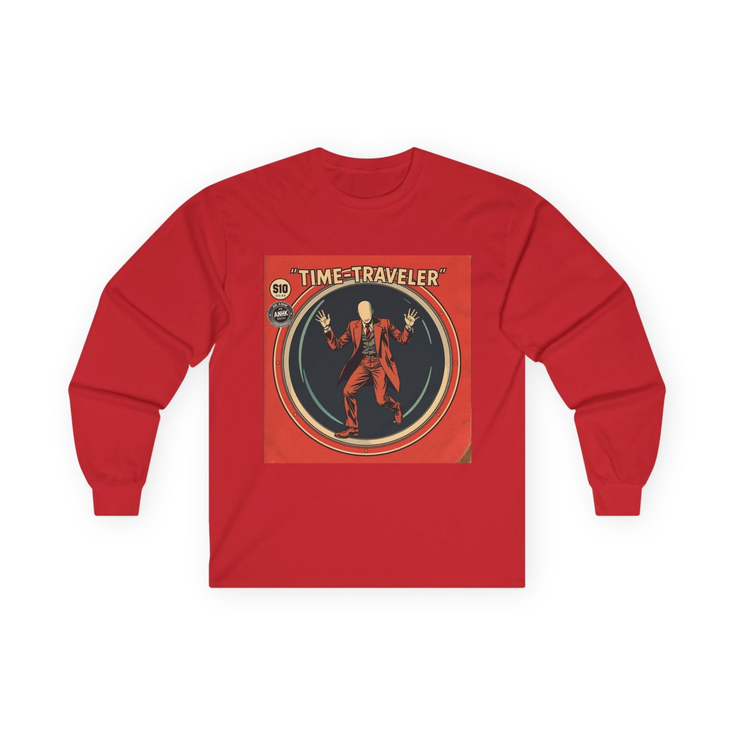 Vintage Comic Cover 'Time Traveler' Unisex Long Sleeve Tee