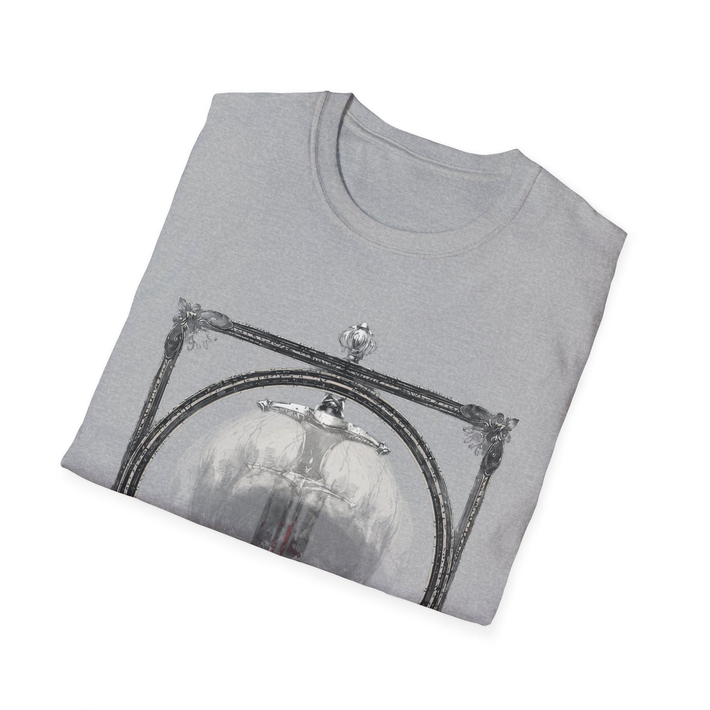 Skelly Goth Franed Sword Through Skull Graphic Tee