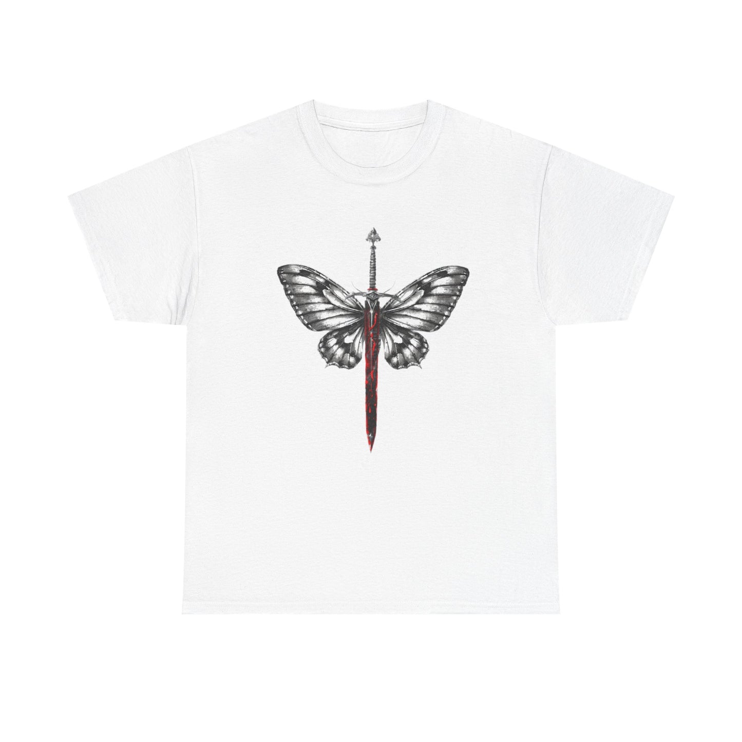 Gothic Y2k Butterfly Sword Graphic Tee