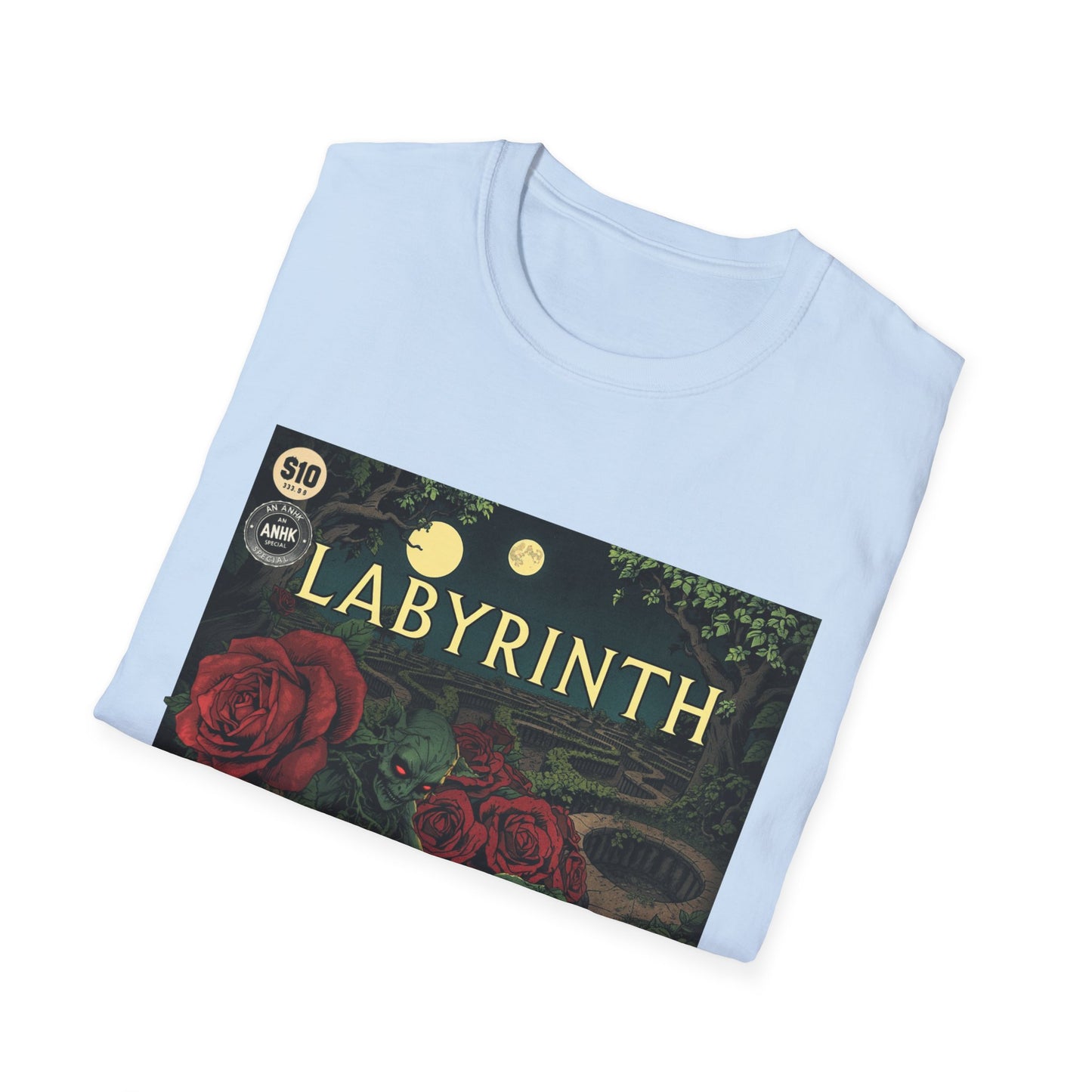 Vintage Comic Cover 'Labyrinth' Interdimensional Rose Unisex Softstyle T-Shirt