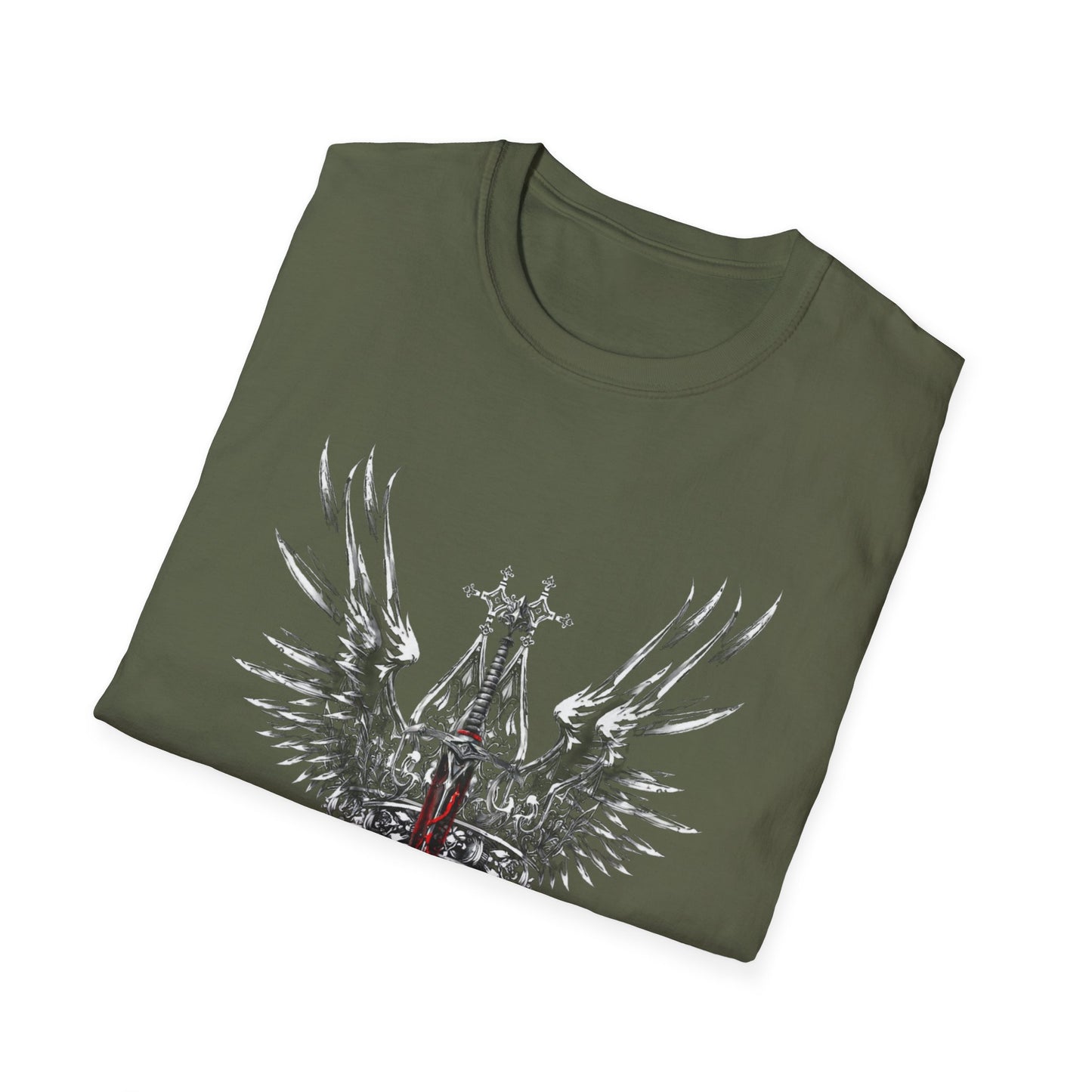 Gothic Y2k Unisex Softstyle T-Shirt with Edgy Sword Design