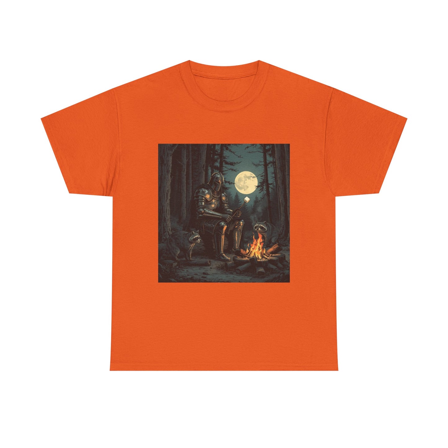 Vintage Comic Cover Knight Of Marshmallows Moonlit Campfire Unisex Tee
